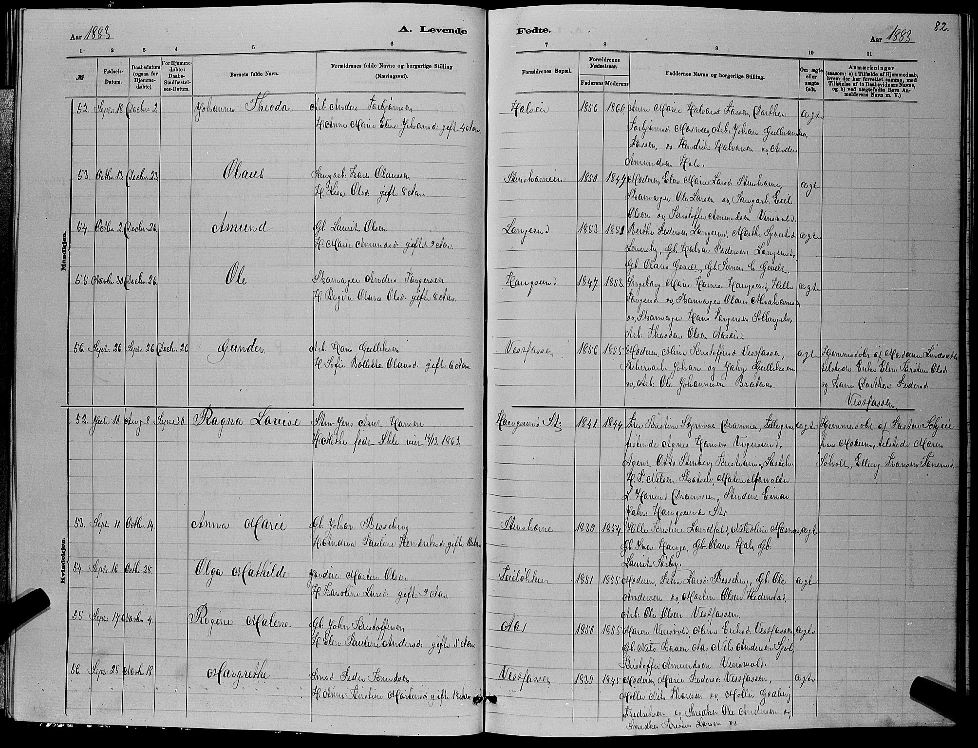 Eiker kirkebøker, AV/SAKO-A-4/G/Ga/L0005: Klokkerbok nr. I 5, 1878-1887, s. 82