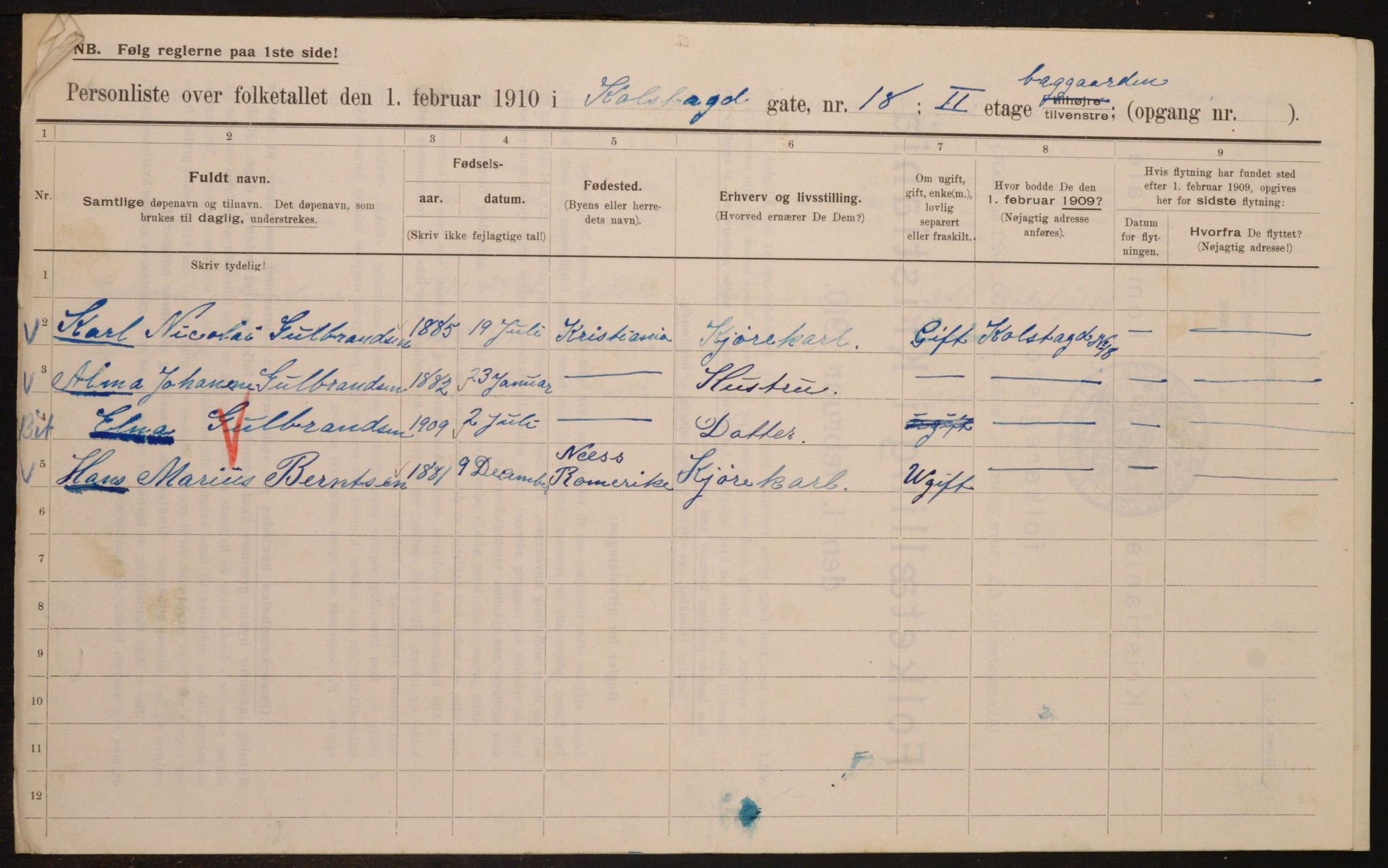 OBA, Kommunal folketelling 1.2.1910 for Kristiania, 1910, s. 50949