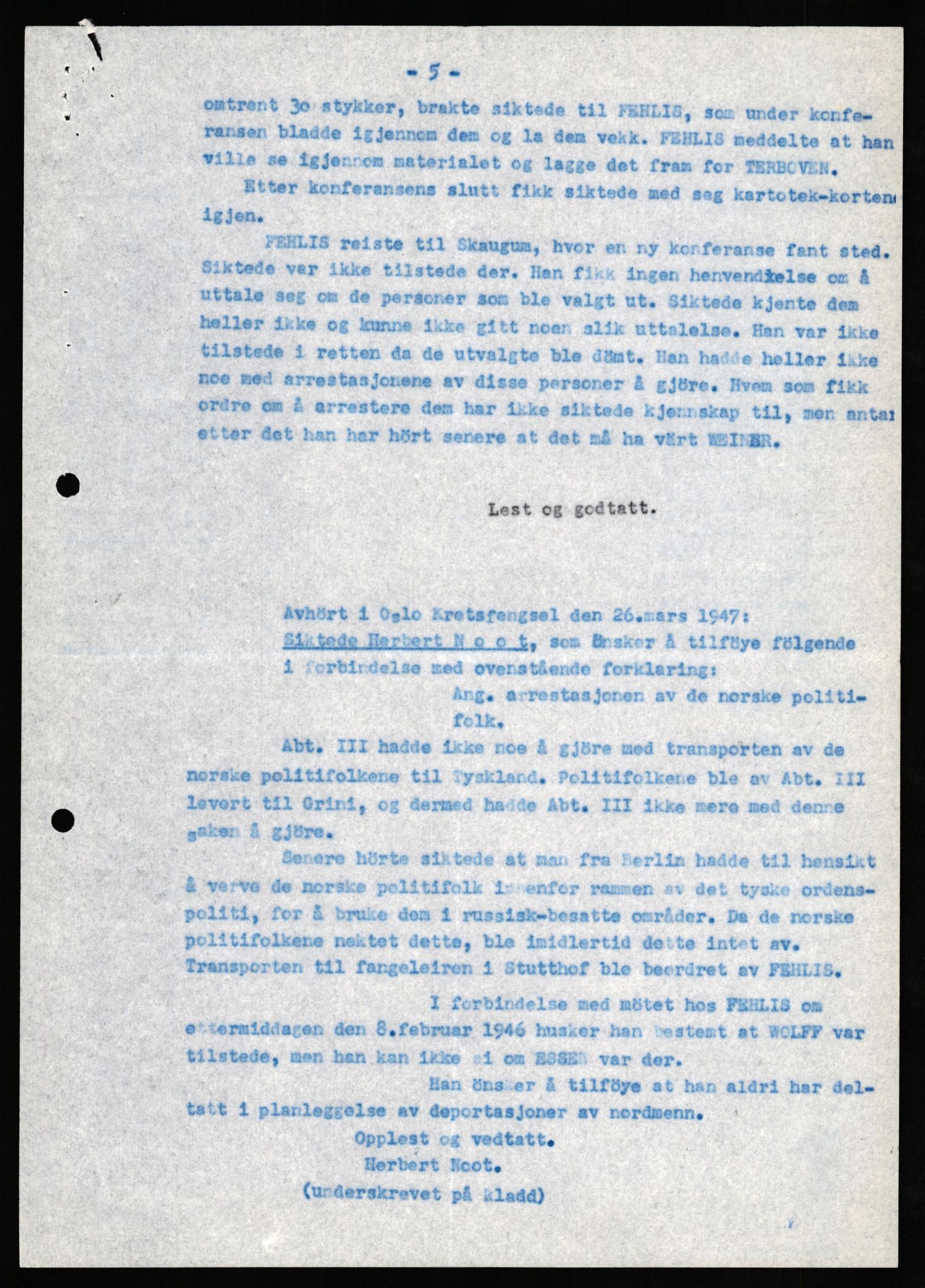 Forsvaret, Forsvarets overkommando II, AV/RA-RAFA-3915/D/Db/L0024: CI Questionaires. Tyske okkupasjonsstyrker i Norge. Tyskere., 1945-1946, s. 323