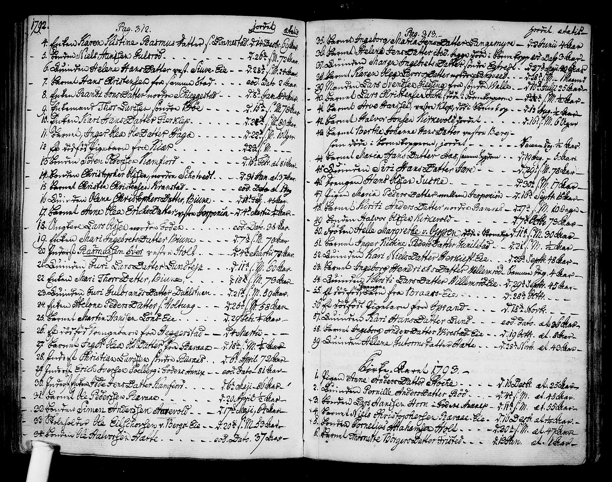 Ramnes kirkebøker, SAKO/A-314/F/Fa/L0003: Ministerialbok nr. I 3, 1790-1813, s. 312-313