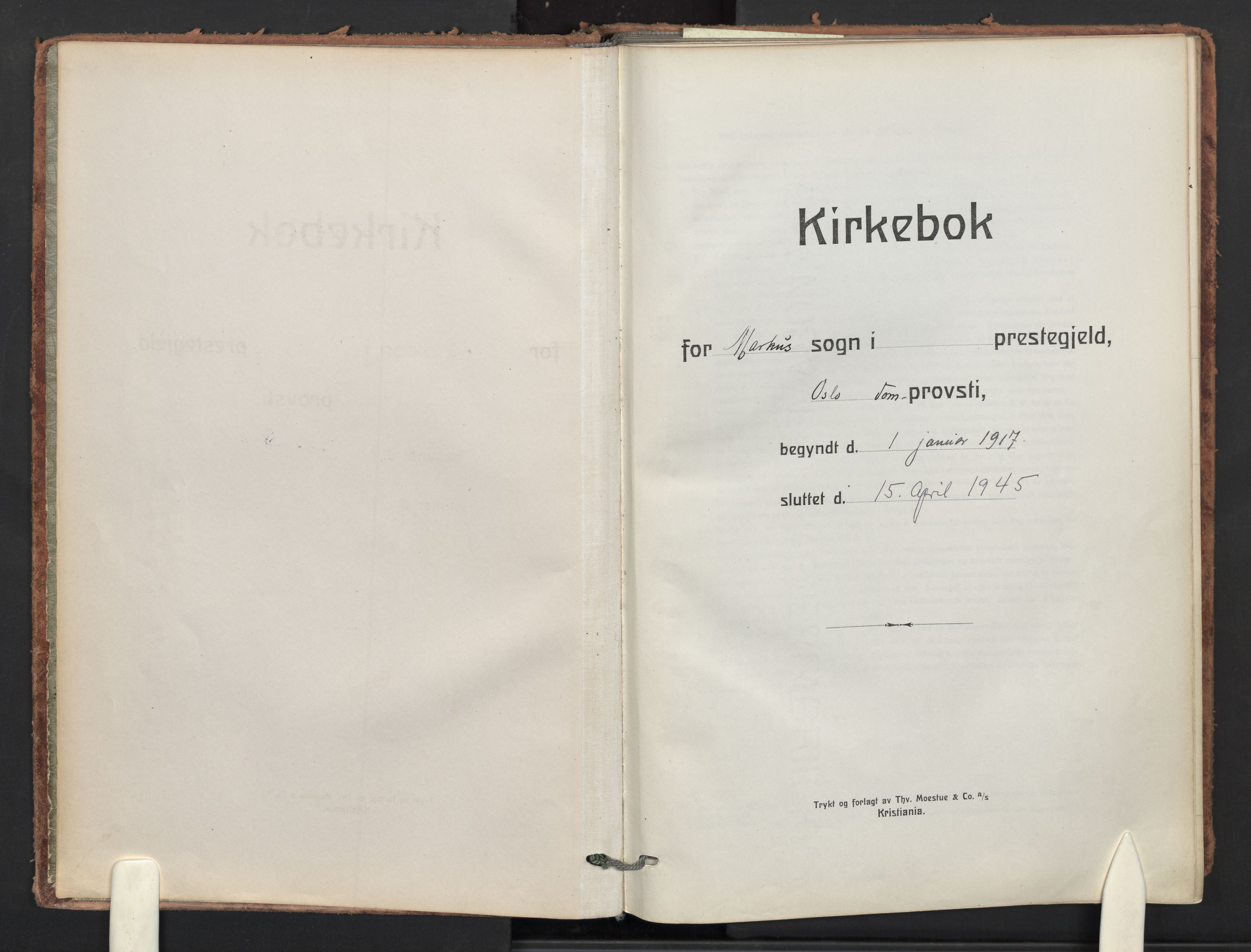 Markus prestekontor Kirkebøker, SAO/A-10830/F/L0001: Ministerialbok nr. 1, 1917-1945