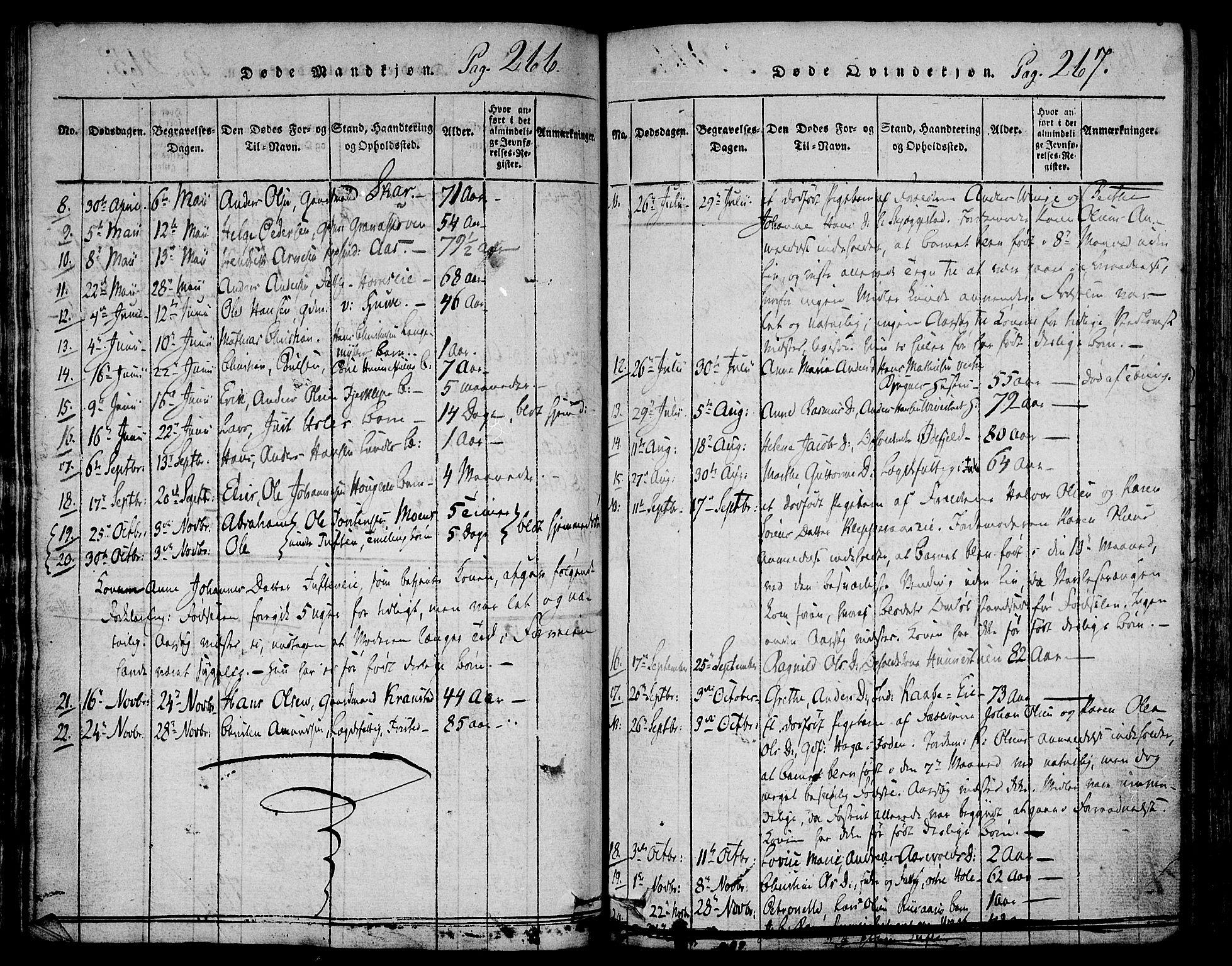 Ramnes kirkebøker, AV/SAKO-A-314/F/Fa/L0004: Ministerialbok nr. I 4, 1813-1840, s. 266-267
