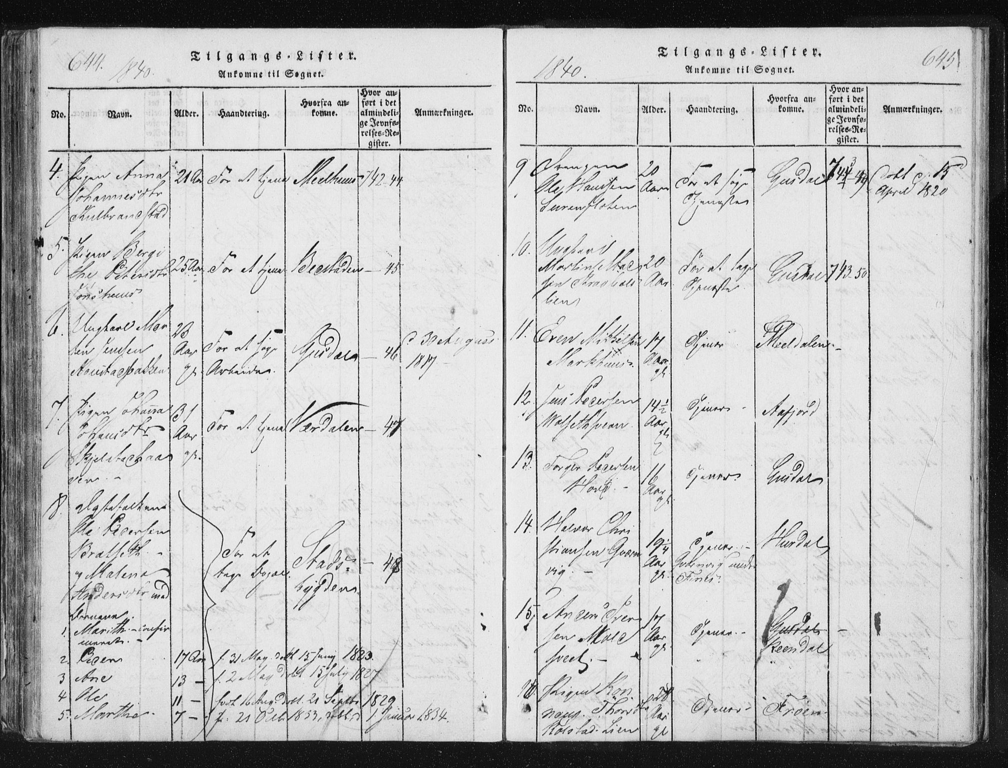 Ministerialprotokoller, klokkerbøker og fødselsregistre - Nord-Trøndelag, SAT/A-1458/744/L0417: Ministerialbok nr. 744A01, 1817-1842, s. 644-645