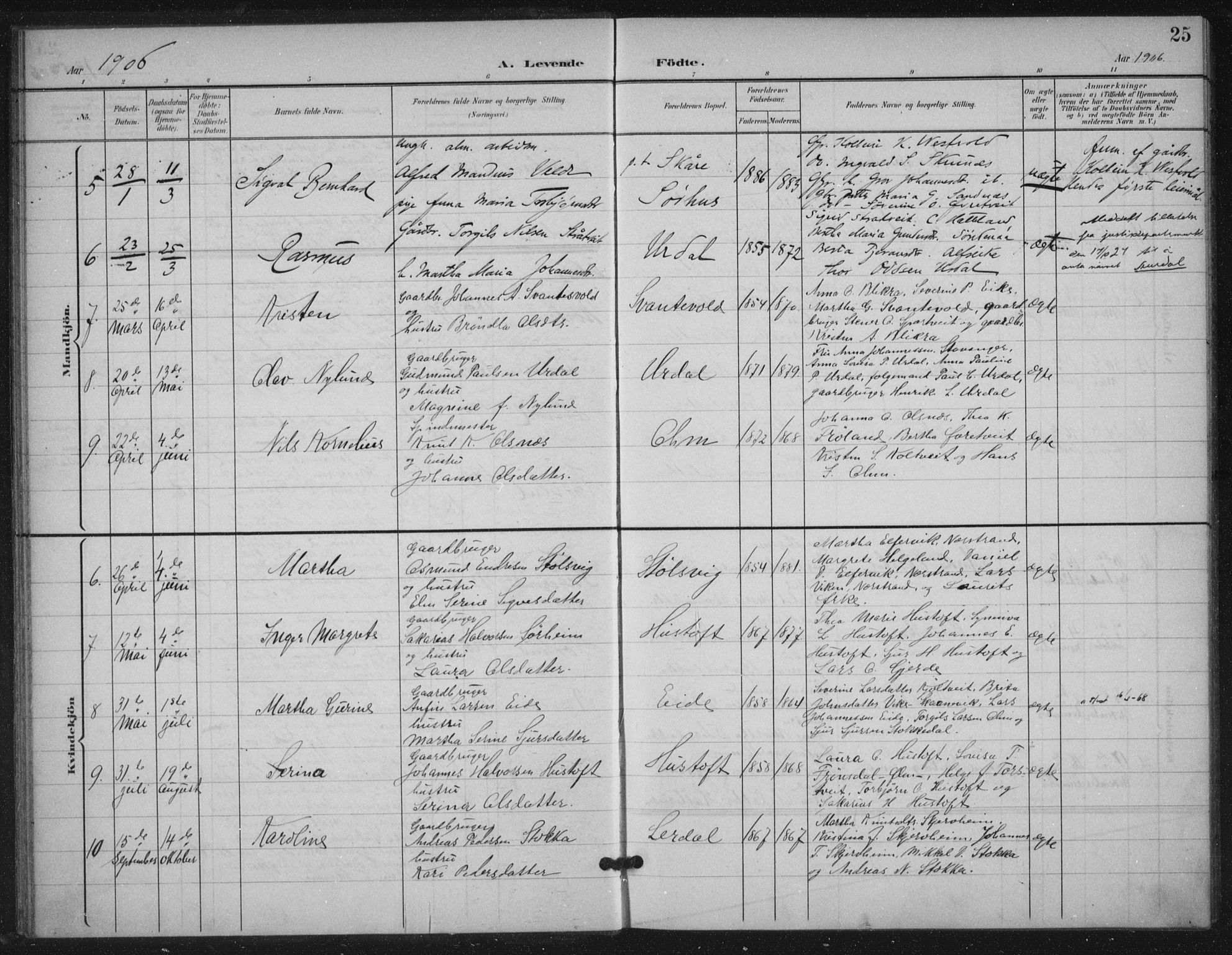 Skjold sokneprestkontor, AV/SAST-A-101847/H/Ha/Haa/L0012: Ministerialbok nr. A 12, 1899-1915, s. 25