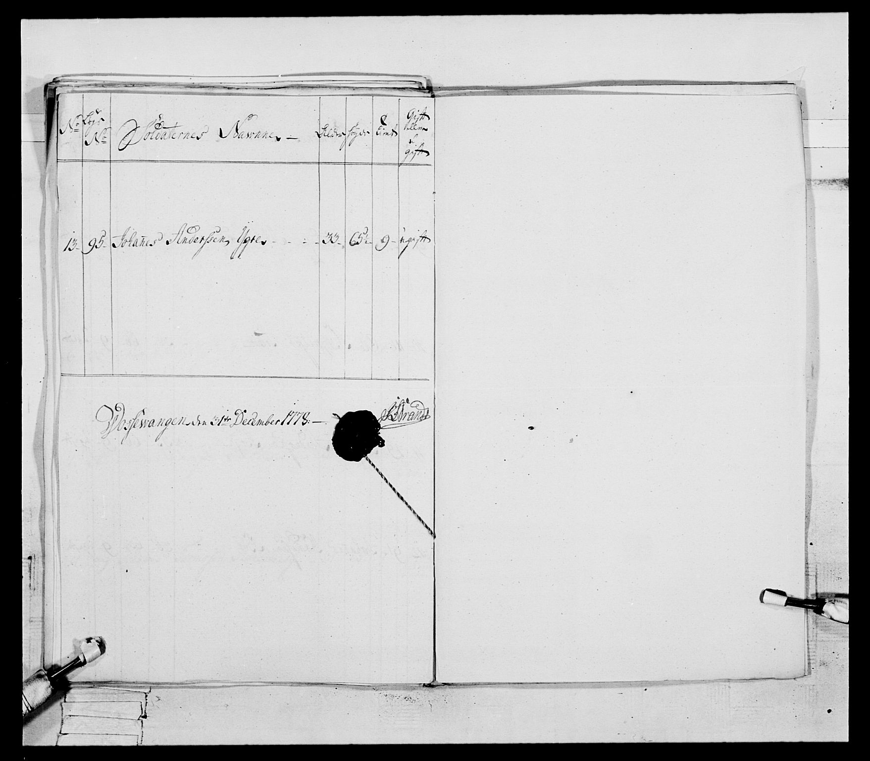 Generalitets- og kommissariatskollegiet, Det kongelige norske kommissariatskollegium, AV/RA-EA-5420/E/Eh/L0094: 2. Bergenhusiske nasjonale infanteriregiment, 1776-1779, s. 244