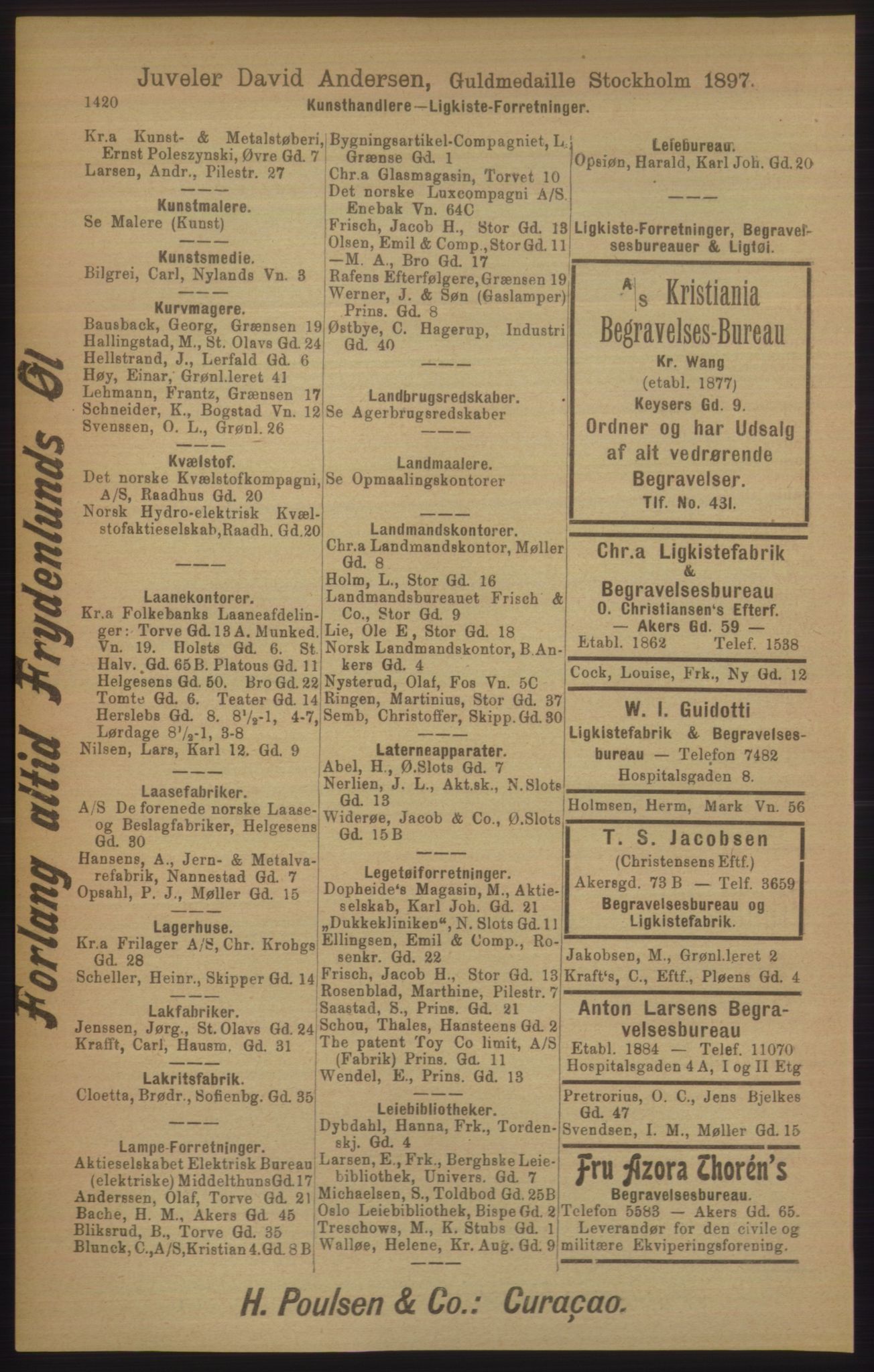 Kristiania/Oslo adressebok, PUBL/-, 1906, s. 1420