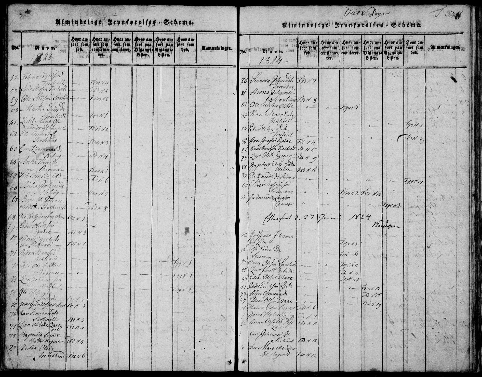 Skjold sokneprestkontor, AV/SAST-A-101847/H/Ha/Hab/L0002: Klokkerbok nr. B 2 /2, 1815-1830, s. 348