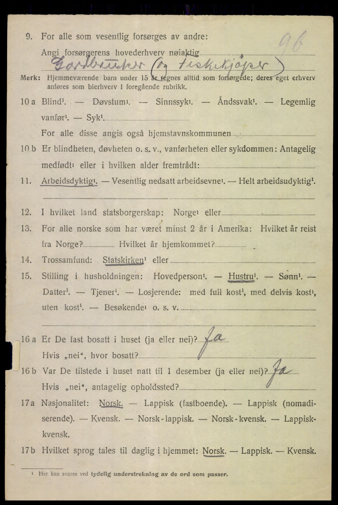 SAT, Folketelling 1920 for 1853 Evenes herred, 1920, s. 11001