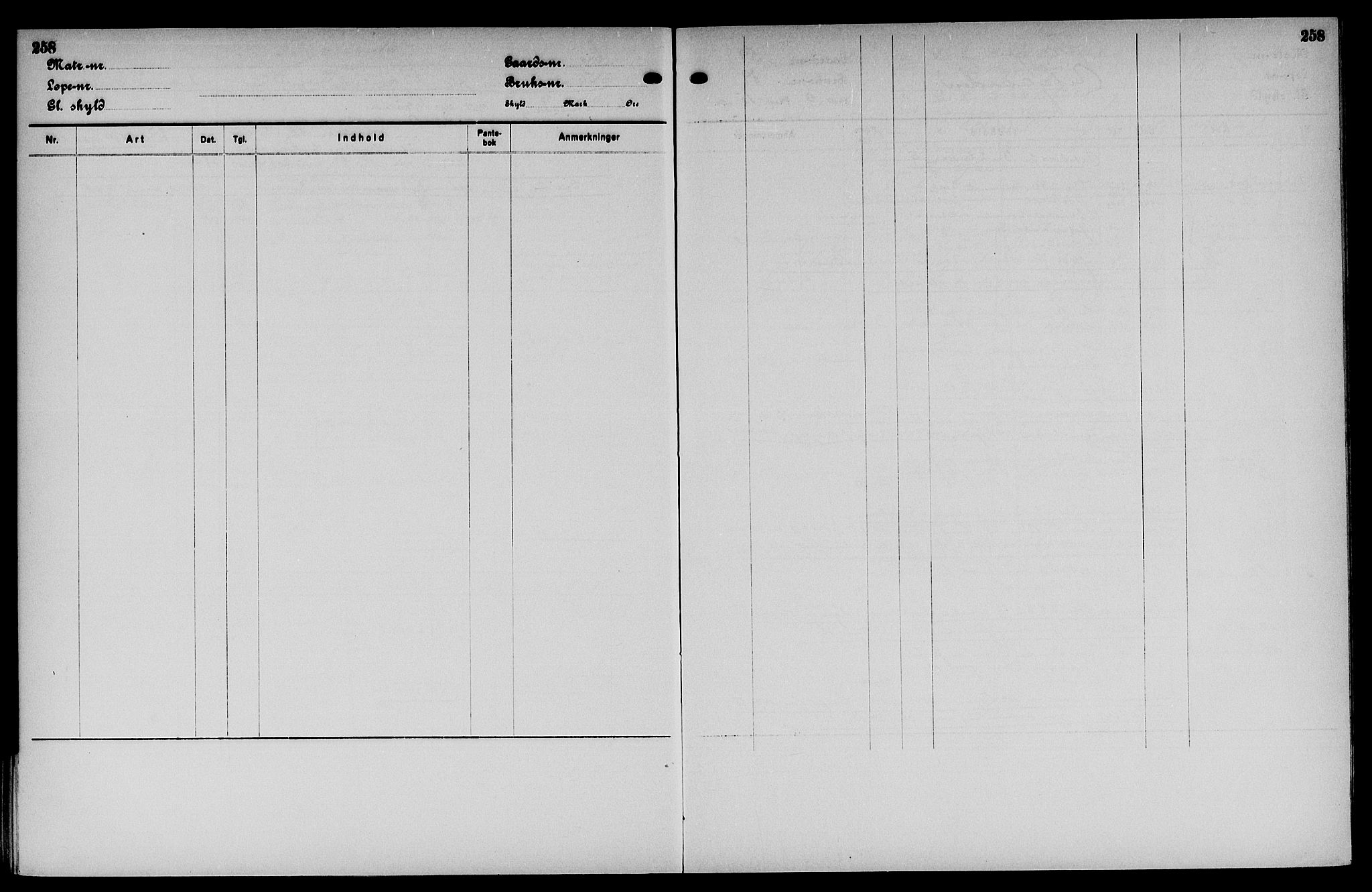 Vinger og Odal sorenskriveri, SAH/TING-022/H/Ha/Hac/Hacc/L0012: Panteregister nr. 3.12, 1923, s. 258