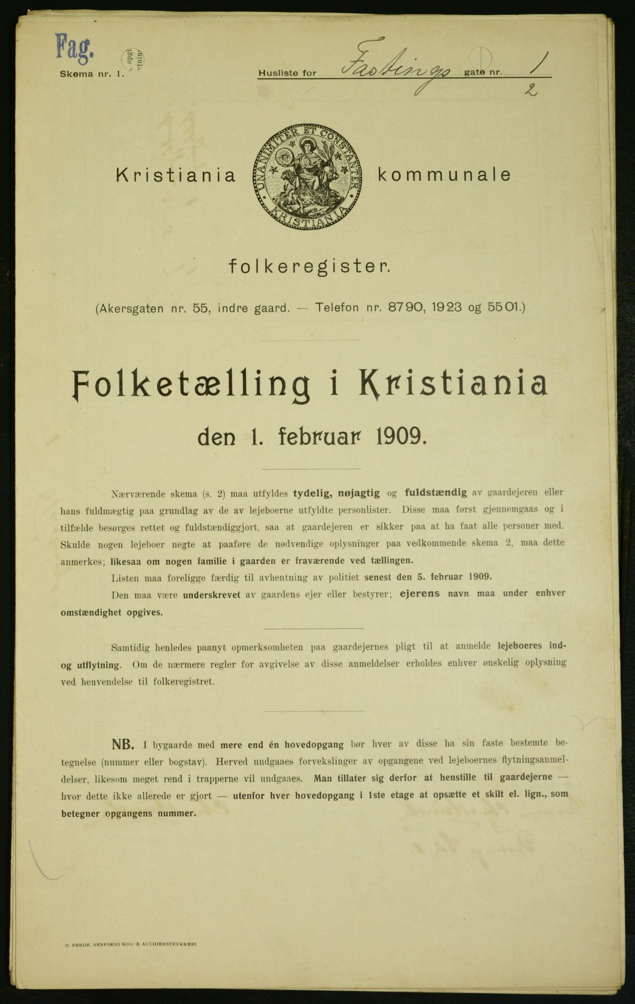 OBA, Kommunal folketelling 1.2.1909 for Kristiania kjøpstad, 1909, s. 21282