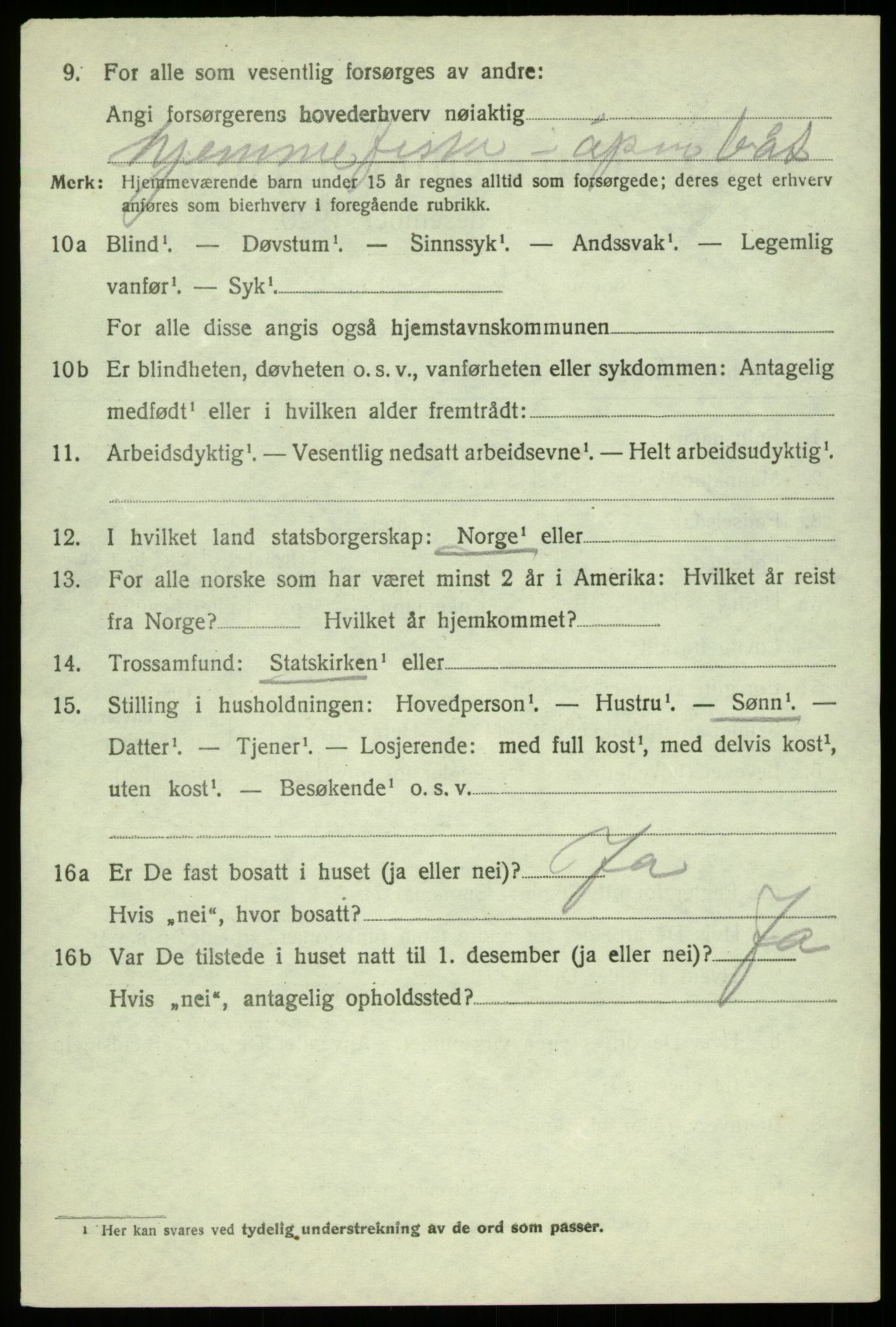 SAB, Folketelling 1920 for 1246 Fjell herred, 1920, s. 6397