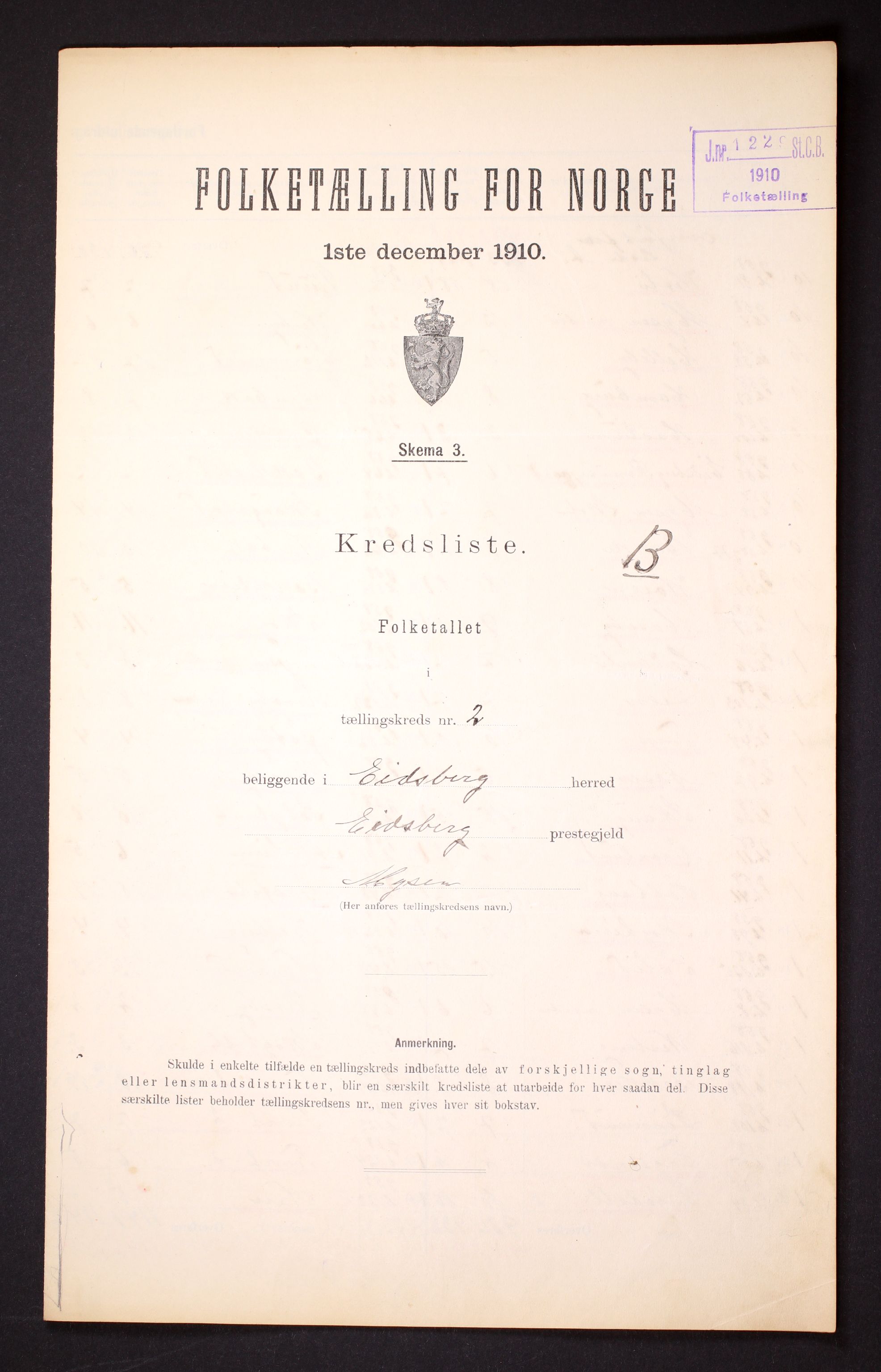 RA, Folketelling 1910 for 0125 Eidsberg herred, 1910, s. 11