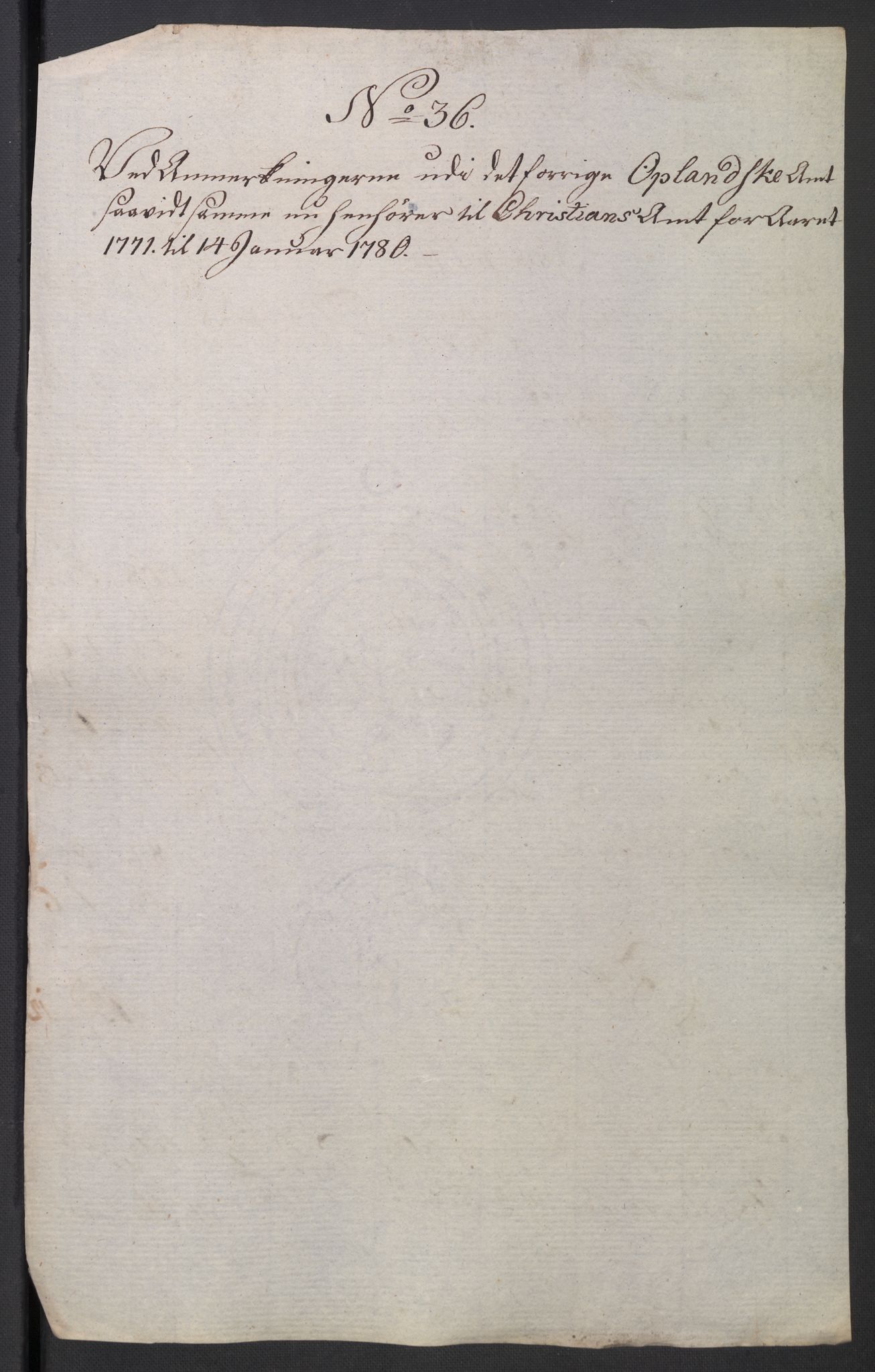 Rentekammeret inntil 1814, Reviderte regnskaper, Mindre regnskaper, AV/RA-EA-4068/Rb/L0014: Opplands amt, 1771-1779, s. 866