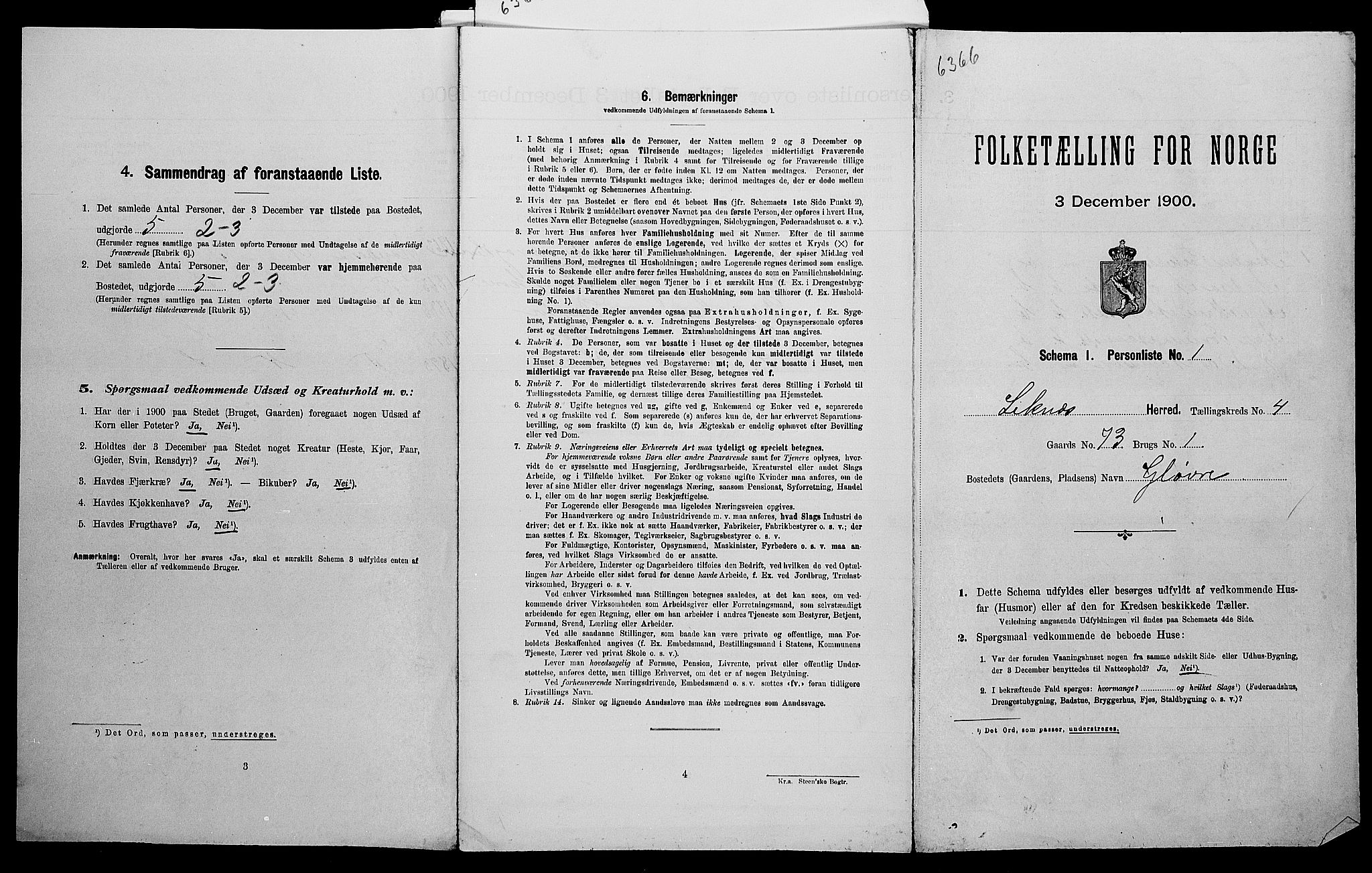 SAK, Folketelling 1900 for 1037 Liknes herred, 1900, s. 293