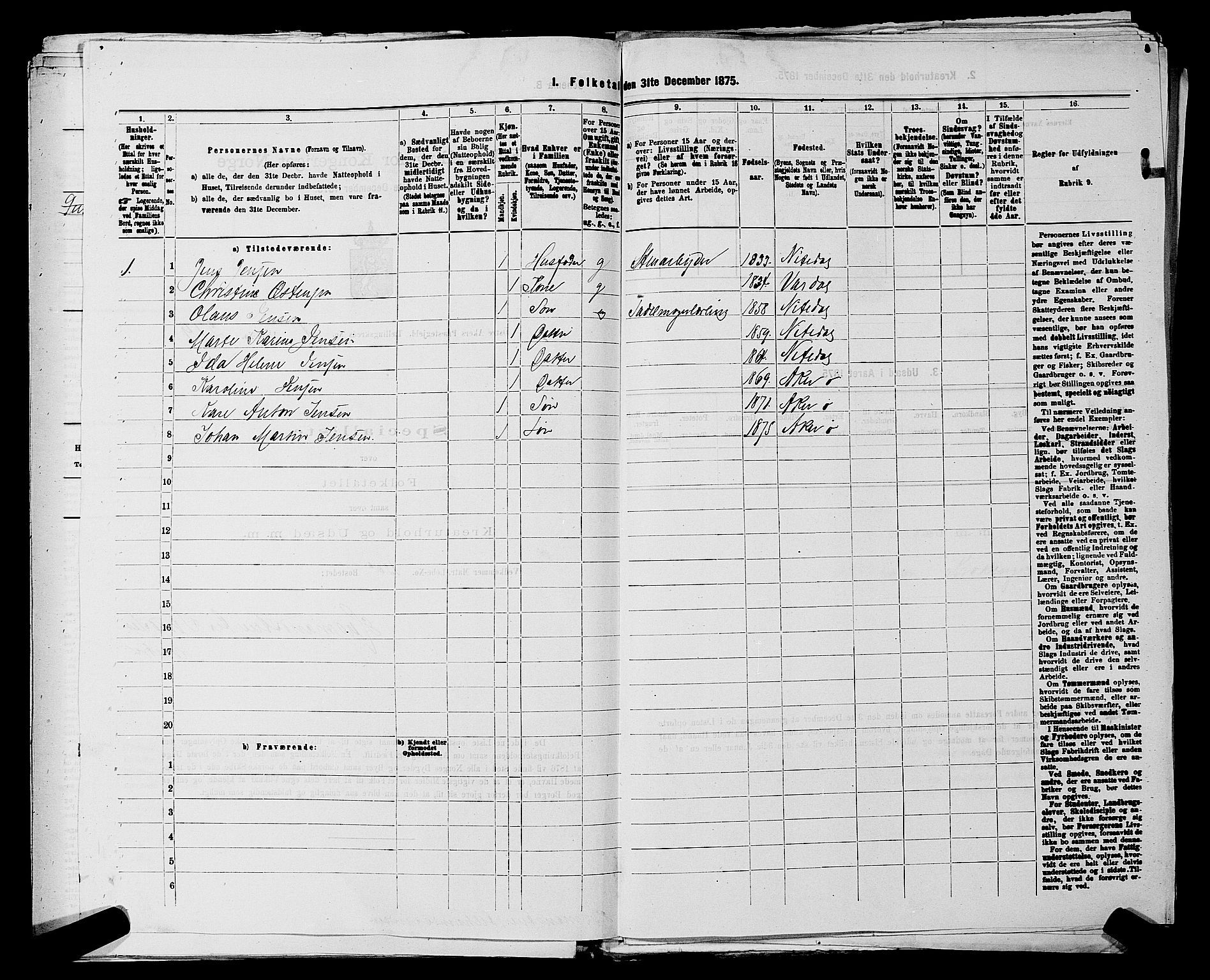 RA, Folketelling 1875 for 0218bP Østre Aker prestegjeld, 1875, s. 228