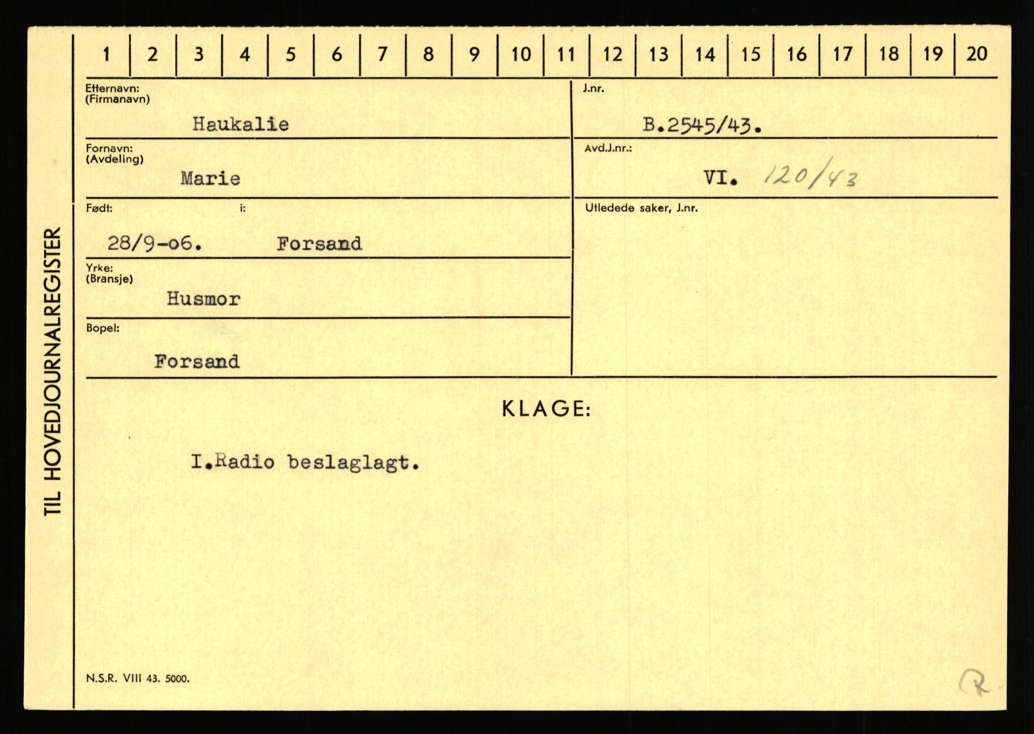 Statspolitiet - Hovedkontoret / Osloavdelingen, AV/RA-S-1329/C/Ca/L0006: Hanche - Hokstvedt, 1943-1945, s. 2731