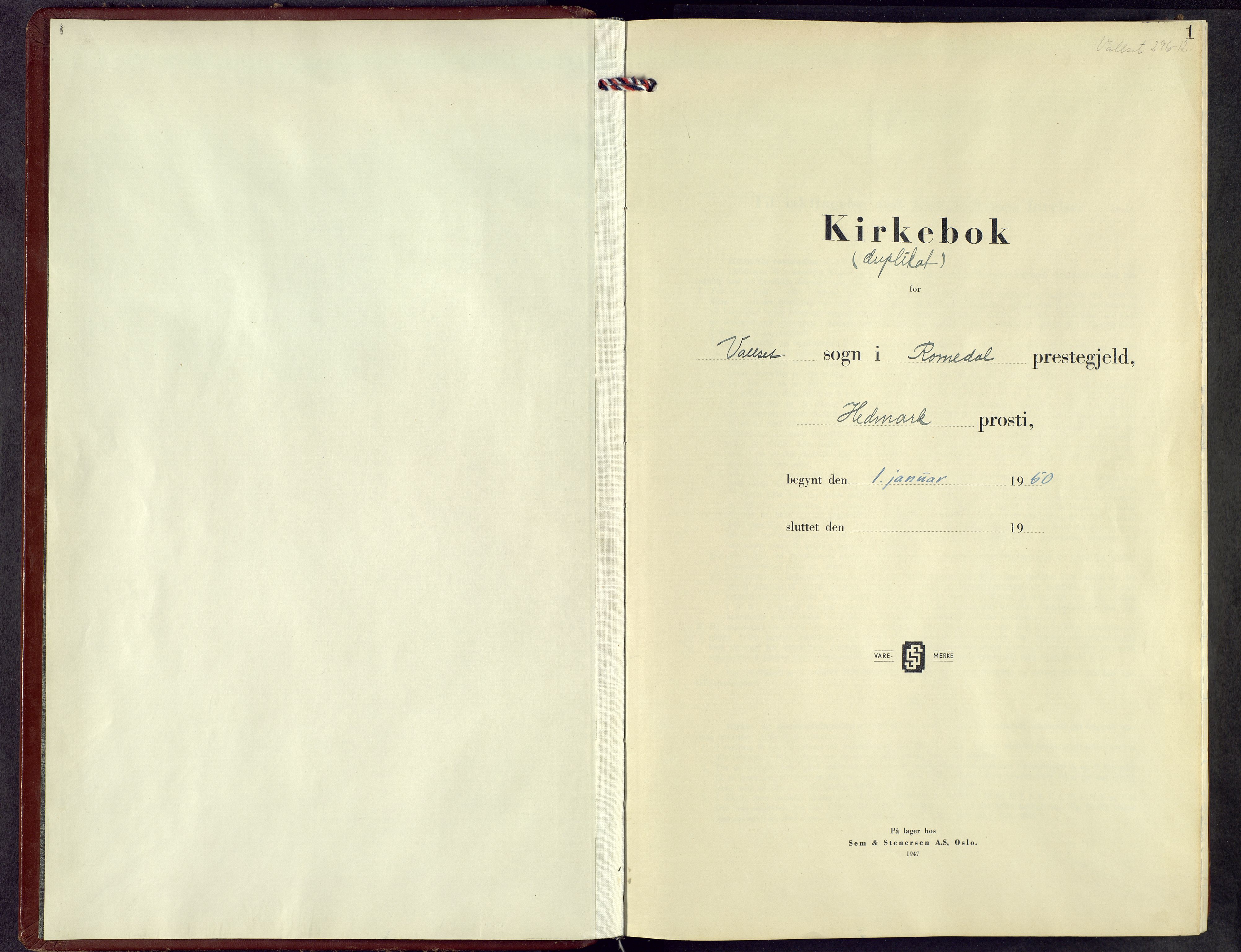 Romedal prestekontor, SAH/PREST-004/L/L0017: Klokkerbok nr. 17, 1950-1961, s. 1