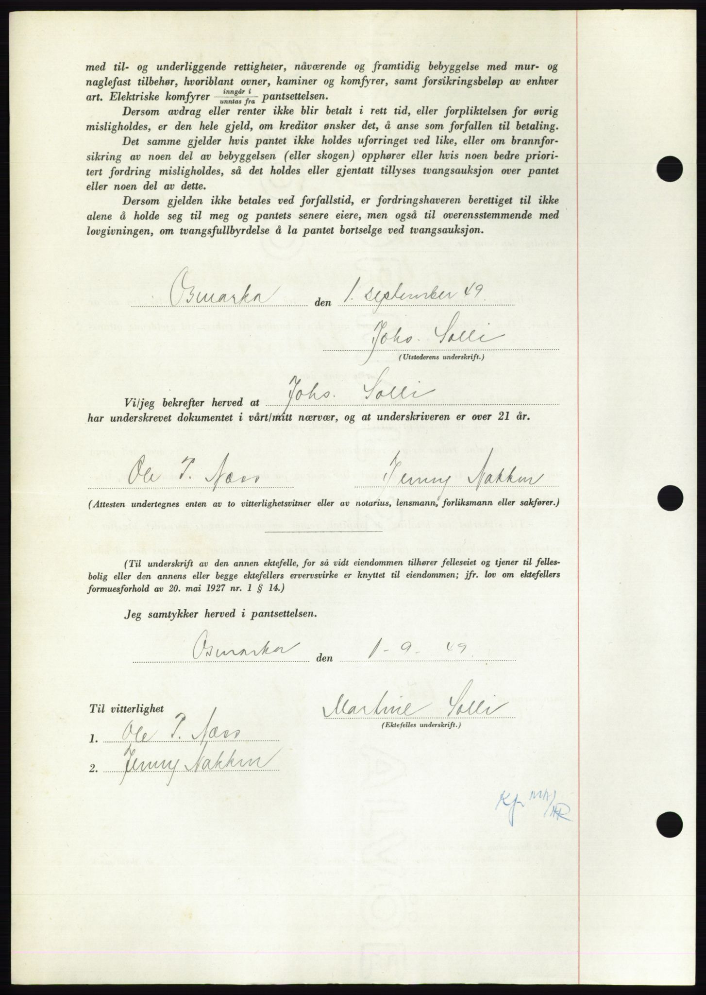 Nordmøre sorenskriveri, AV/SAT-A-4132/1/2/2Ca: Pantebok nr. B102, 1949-1949, Dagboknr: 2489/1949