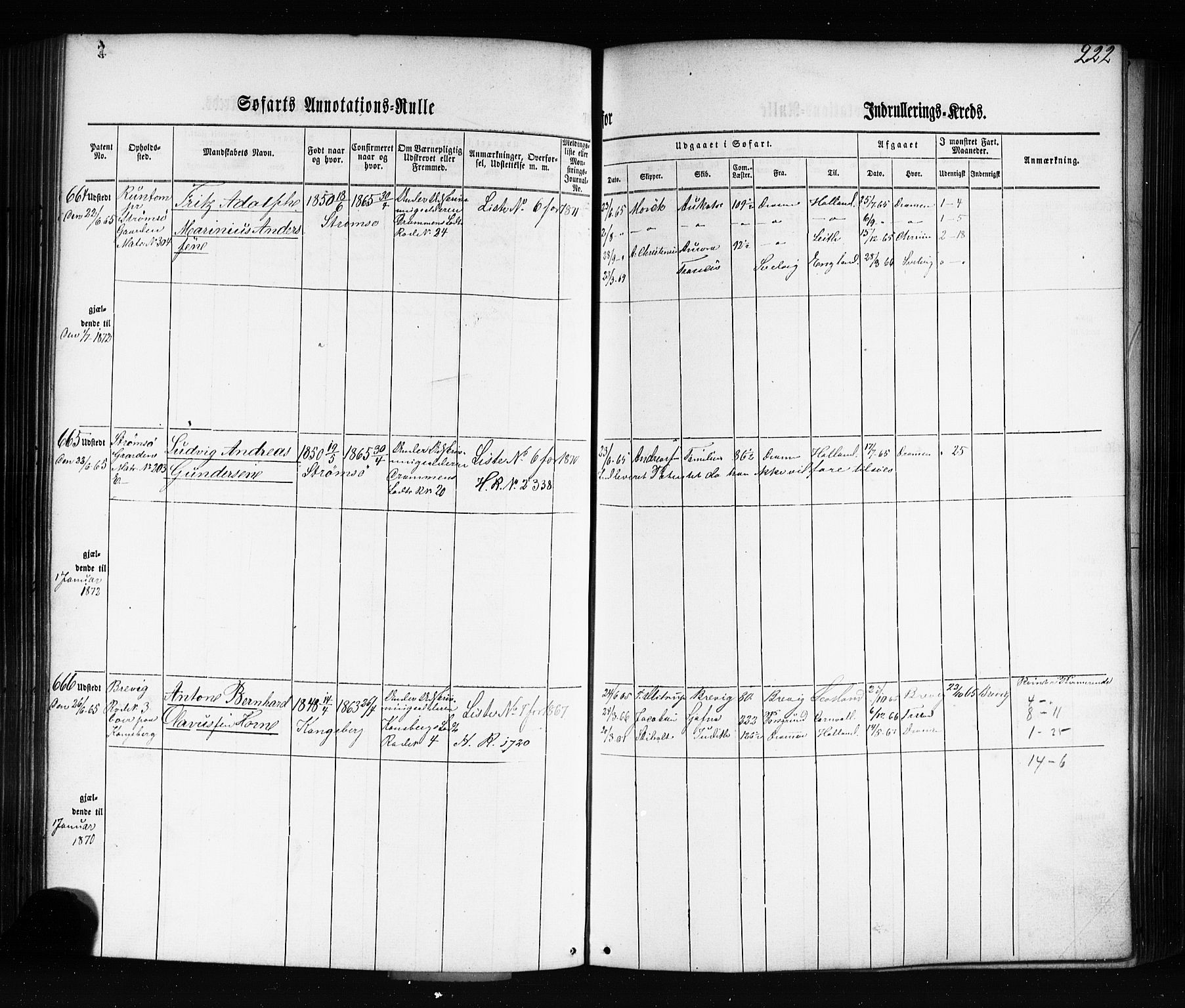 Drammen innrulleringsdistrikt, AV/SAKO-A-781/F/Fb/L0002: Annotasjonsrulle, 1860-1868, s. 234