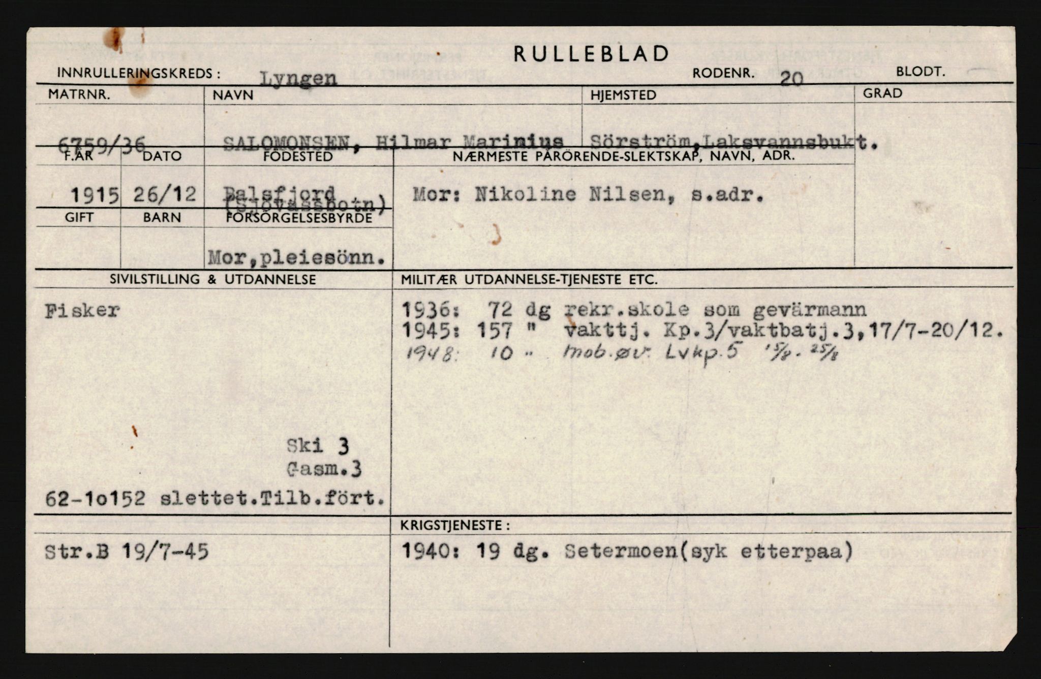 Forsvaret, Troms infanteriregiment nr. 16, AV/RA-RAFA-3146/P/Pa/L0020: Rulleblad for regimentets menige mannskaper, årsklasse 1936, 1936, s. 1173