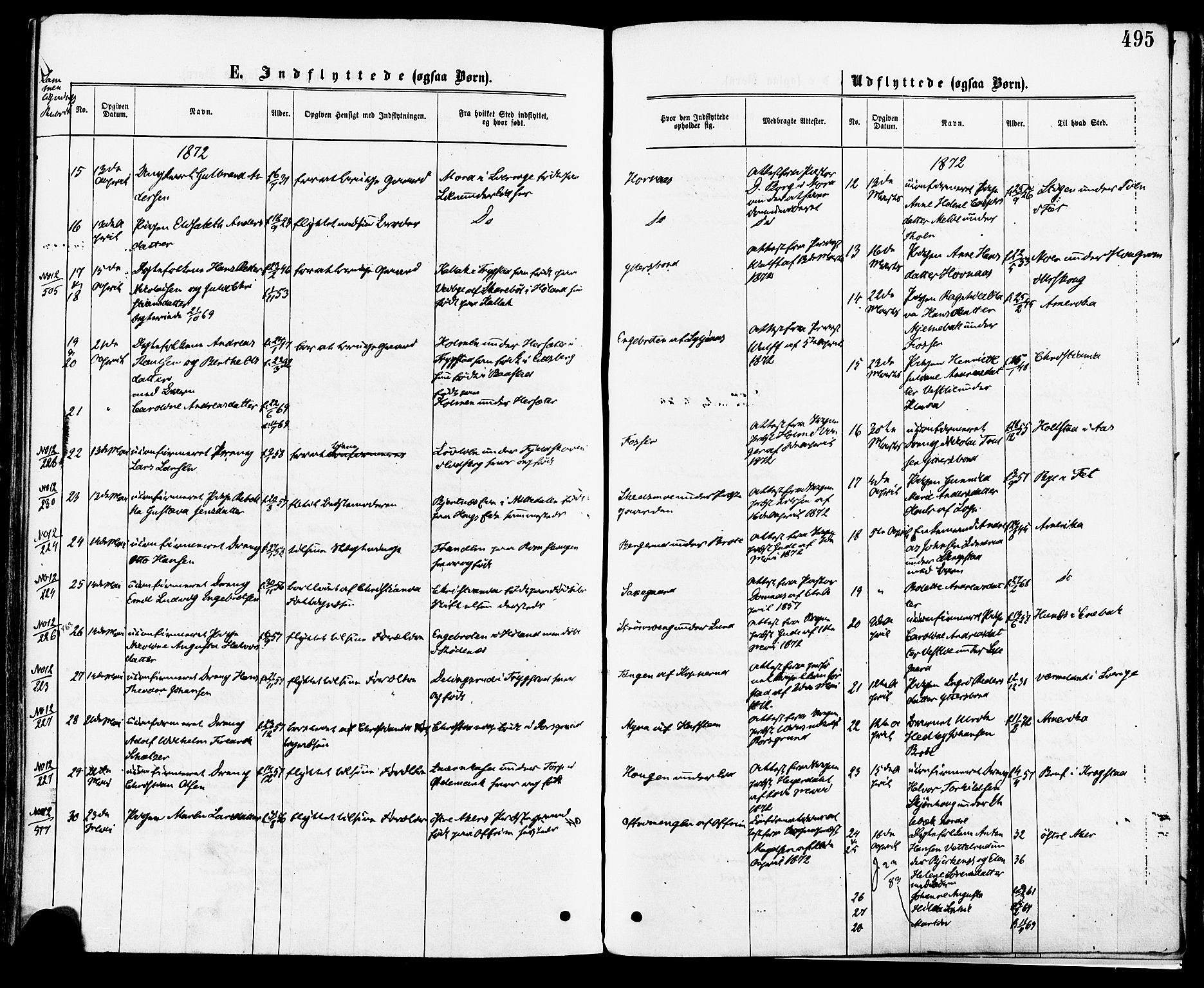 Høland prestekontor Kirkebøker, AV/SAO-A-10346a/F/Fa/L0012.a: Ministerialbok nr. I 12A, 1869-1879, s. 495