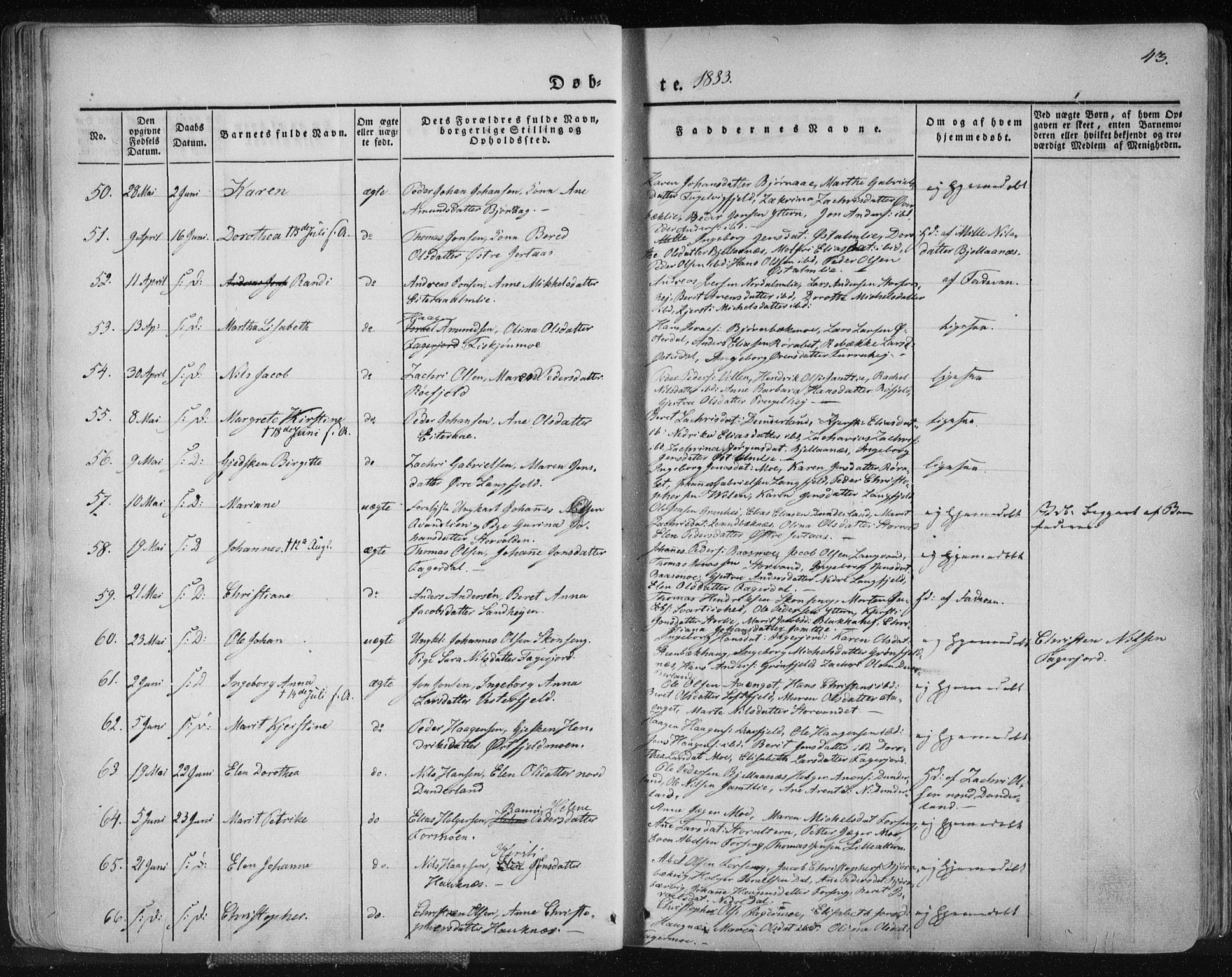 Ministerialprotokoller, klokkerbøker og fødselsregistre - Nordland, AV/SAT-A-1459/827/L0390: Ministerialbok nr. 827A02, 1826-1841, s. 43