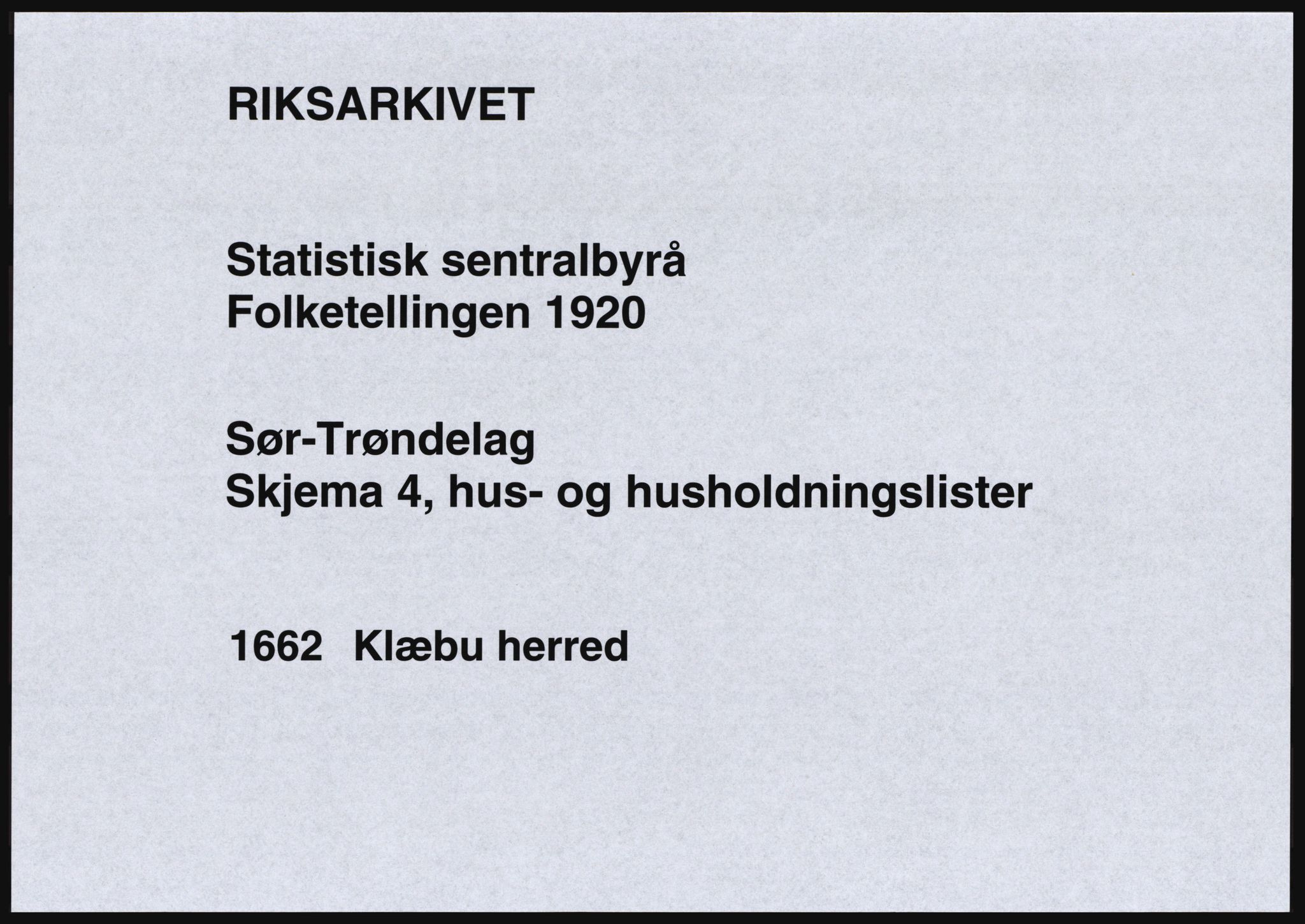 SAT, Folketelling 1920 for 1662 Klæbu herred, 1920, s. 42