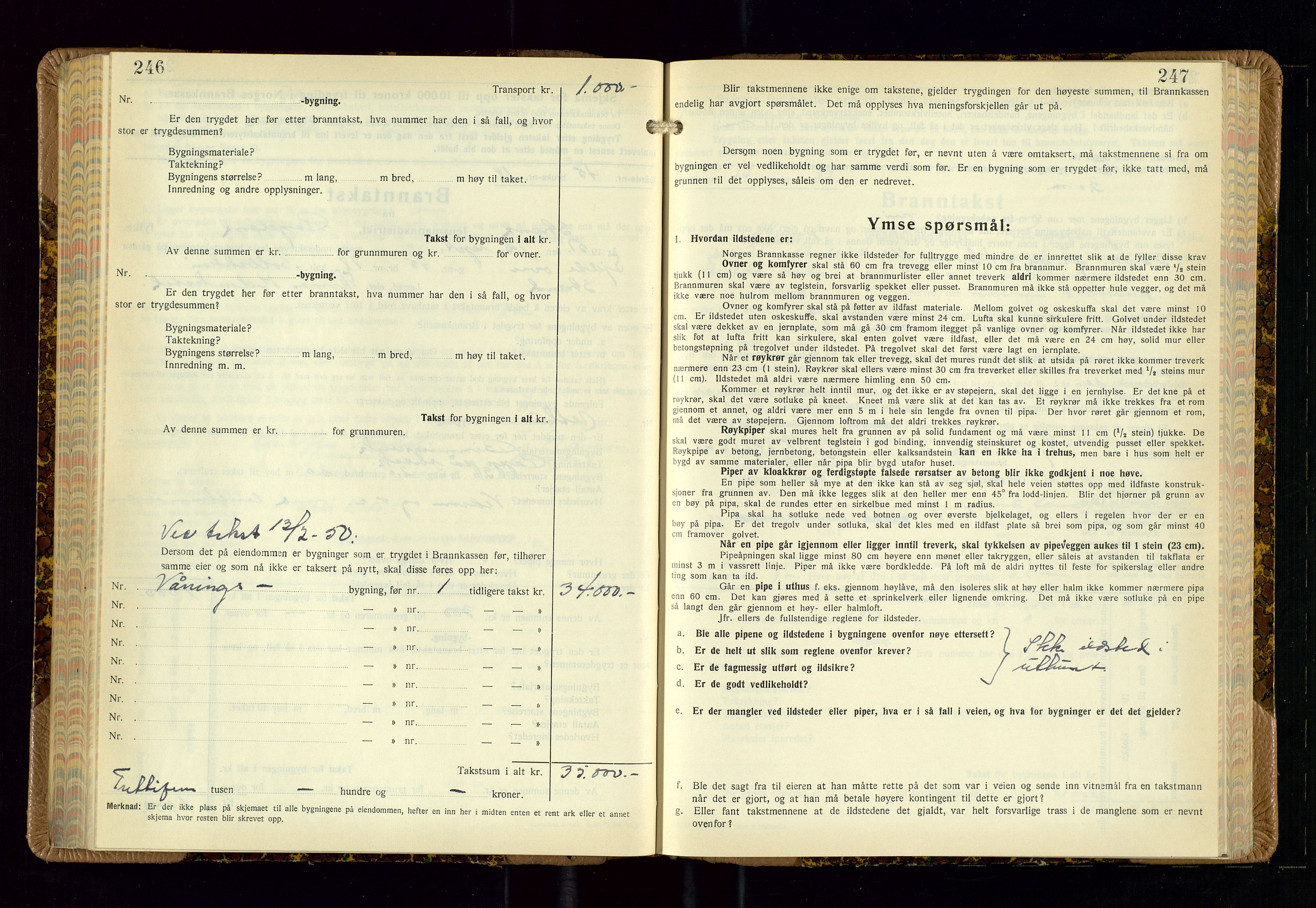 Strand og Forsand lensmannskontor, AV/SAST-A-100451/Gob/L0002: Branntakstprotokoll, 1942-1953, s. 246-247