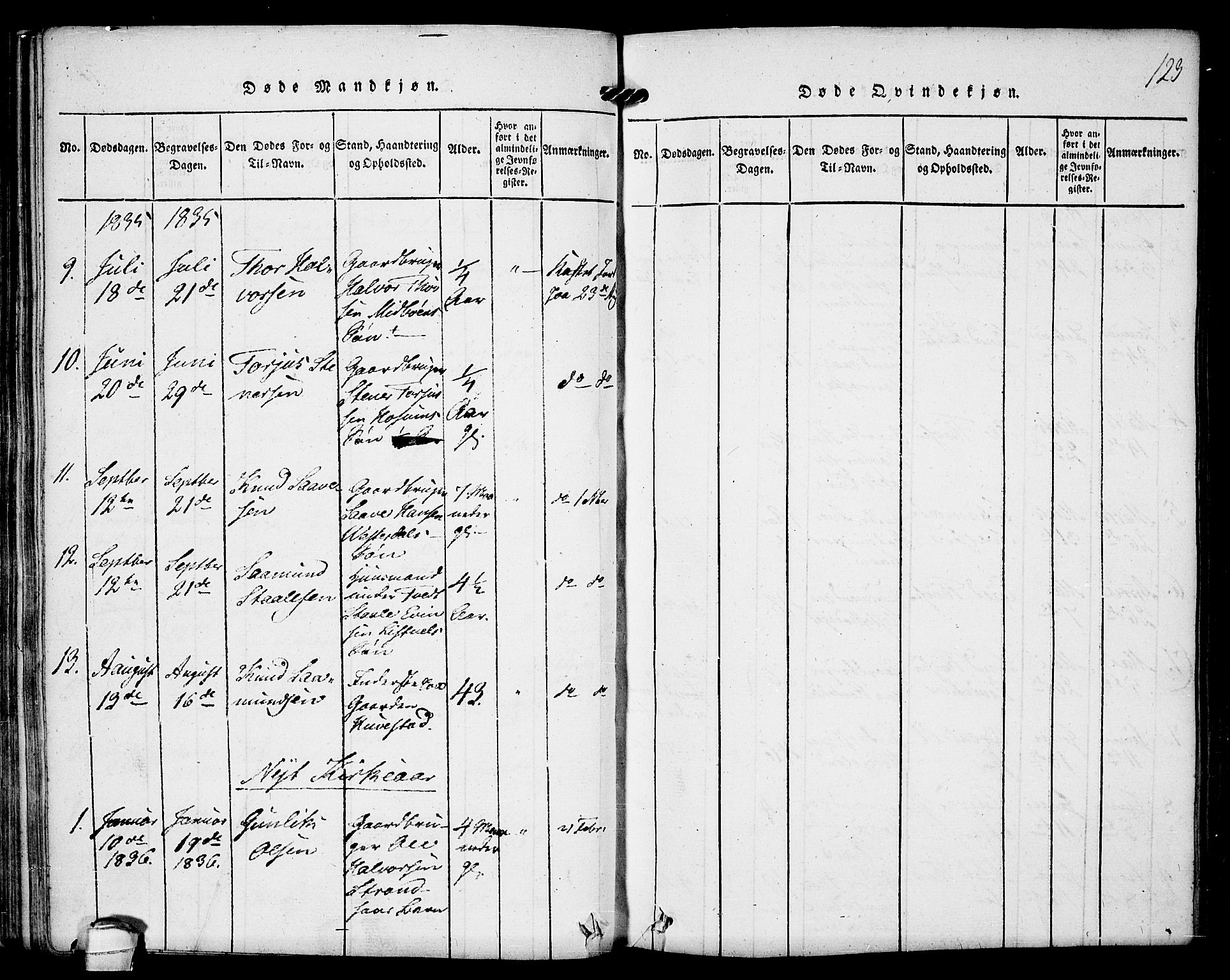 Kviteseid kirkebøker, AV/SAKO-A-276/F/Fb/L0001: Ministerialbok nr. II 1, 1815-1836, s. 123