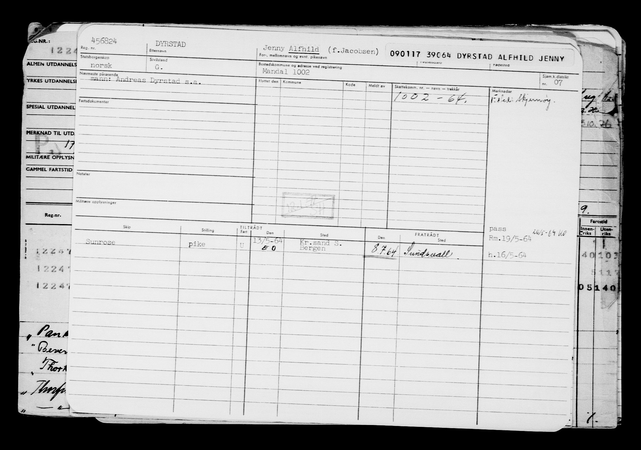 Direktoratet for sjømenn, AV/RA-S-3545/G/Gb/L0145: Hovedkort, 1917, s. 136