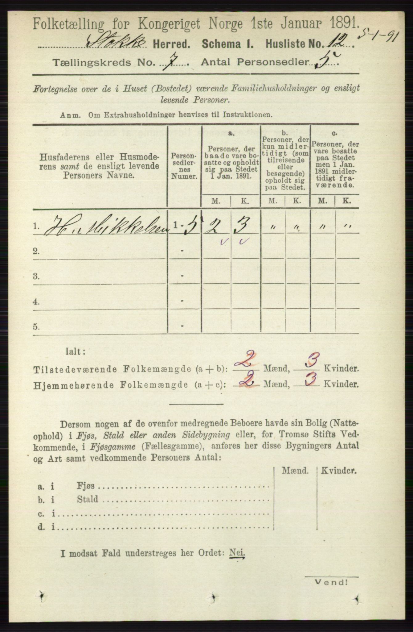 RA, Folketelling 1891 for 0720 Stokke herred, 1891, s. 4519