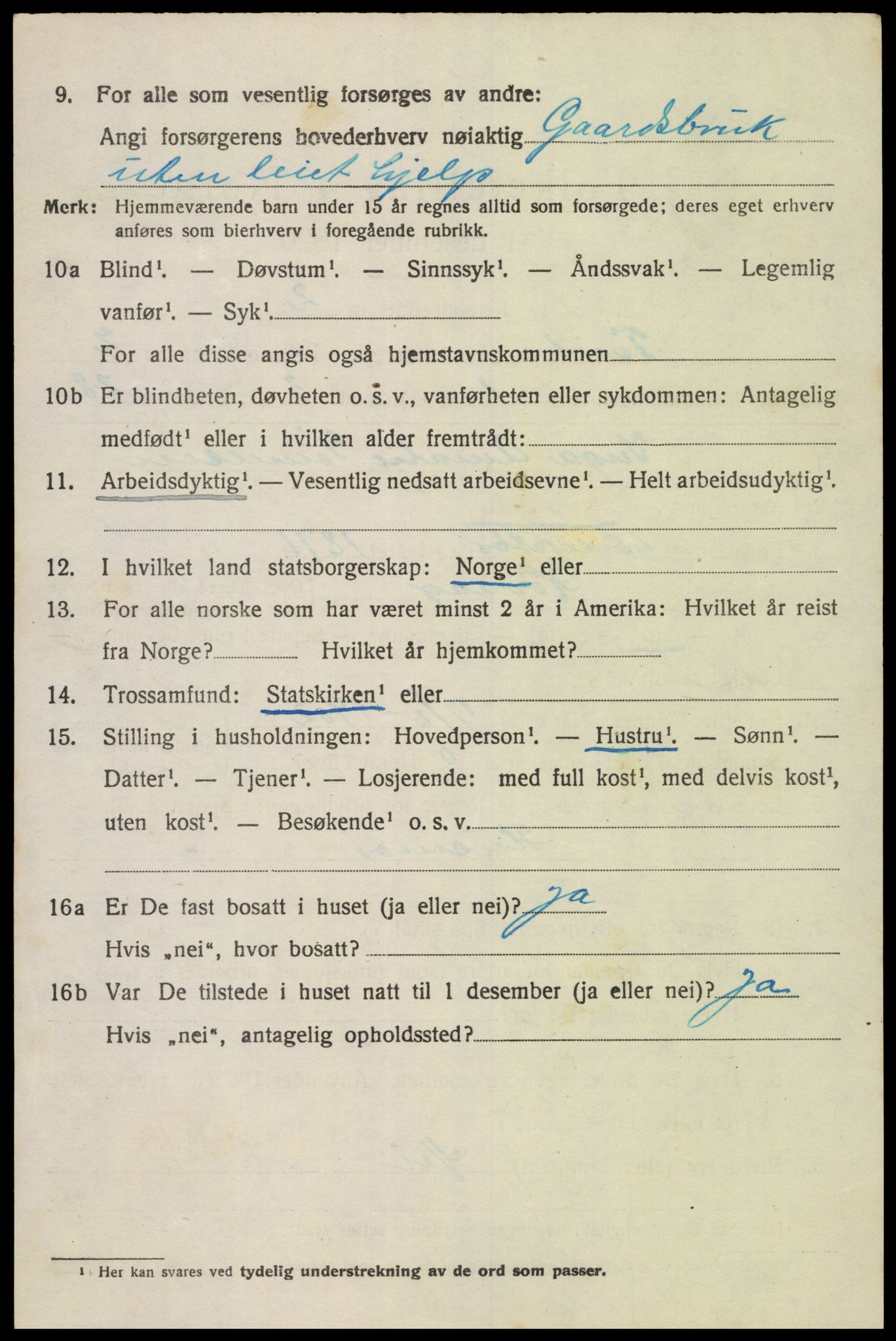 SAK, Folketelling 1920 for 1013 Tveit herred, 1920, s. 1229