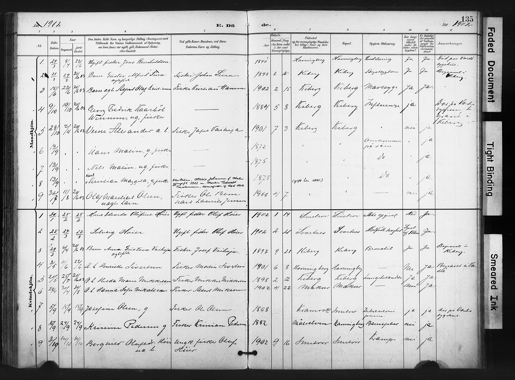 Vardø sokneprestkontor, AV/SATØ-S-1332/H/Ha/L0011kirke: Ministerialbok nr. 11, 1897-1911, s. 135