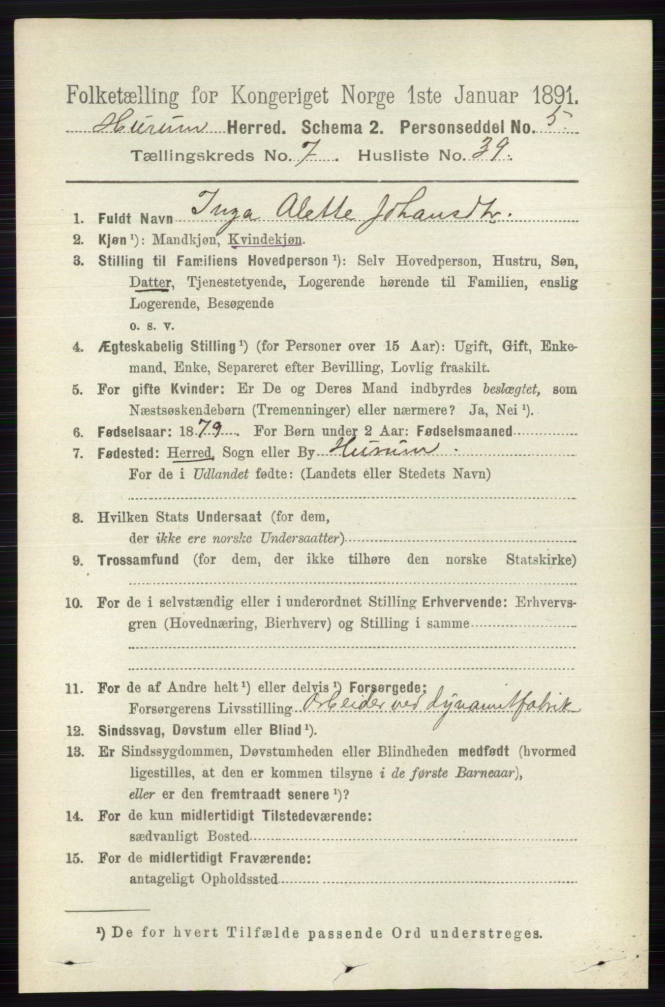 RA, Folketelling 1891 for 0628 Hurum herred, 1891, s. 2553