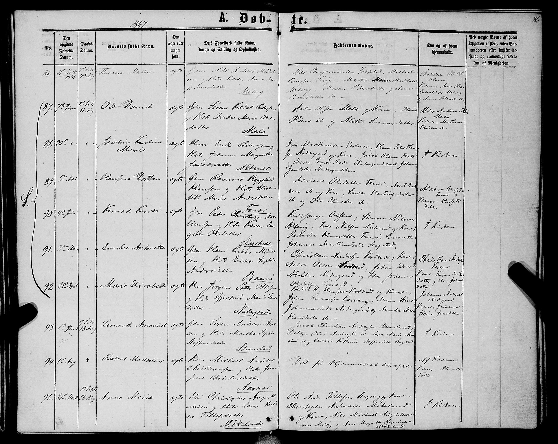 Trondenes sokneprestkontor, AV/SATØ-S-1319/H/Ha/L0012kirke: Ministerialbok nr. 12, 1863-1870, s. 86