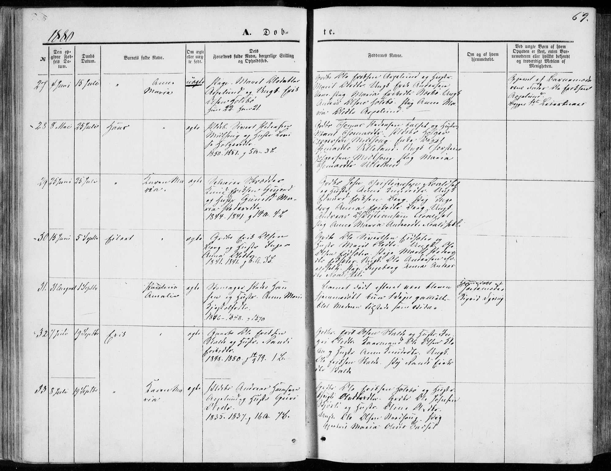 Ministerialprotokoller, klokkerbøker og fødselsregistre - Møre og Romsdal, AV/SAT-A-1454/557/L0681: Ministerialbok nr. 557A03, 1869-1886, s. 69