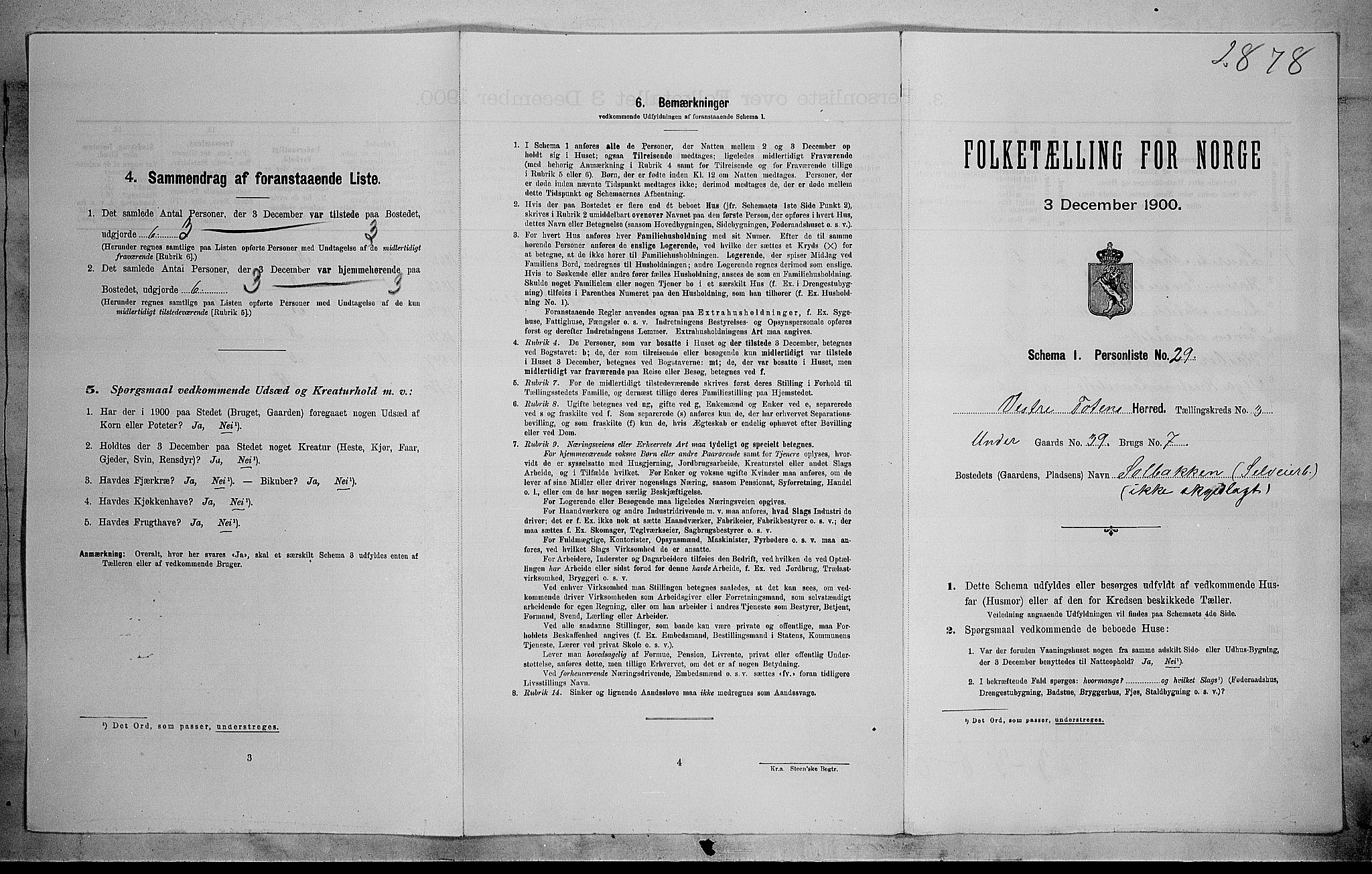 SAH, Folketelling 1900 for 0529 Vestre Toten herred, 1900, s. 509