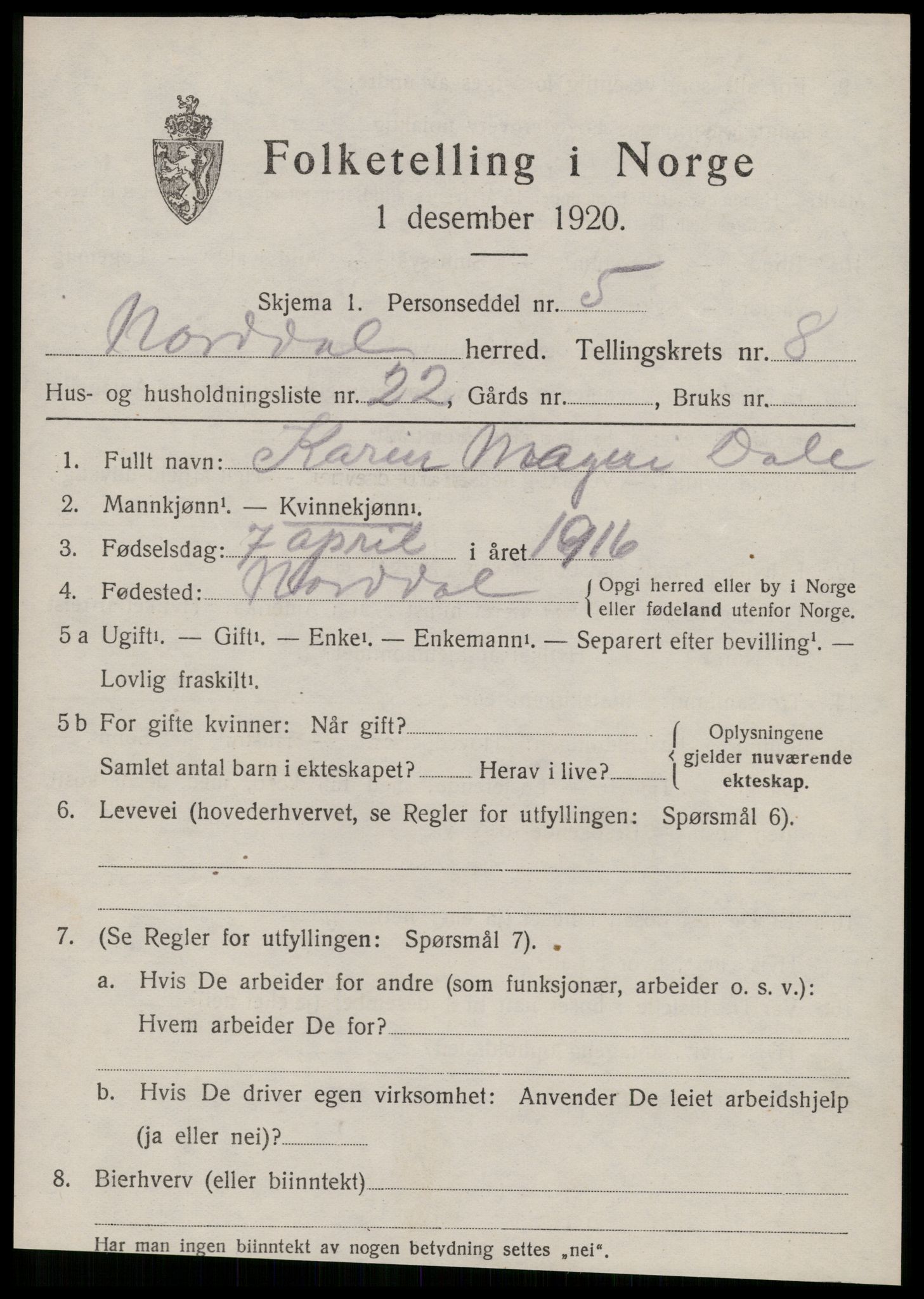 SAT, Folketelling 1920 for 1524 Norddal herred, 1920, s. 4273