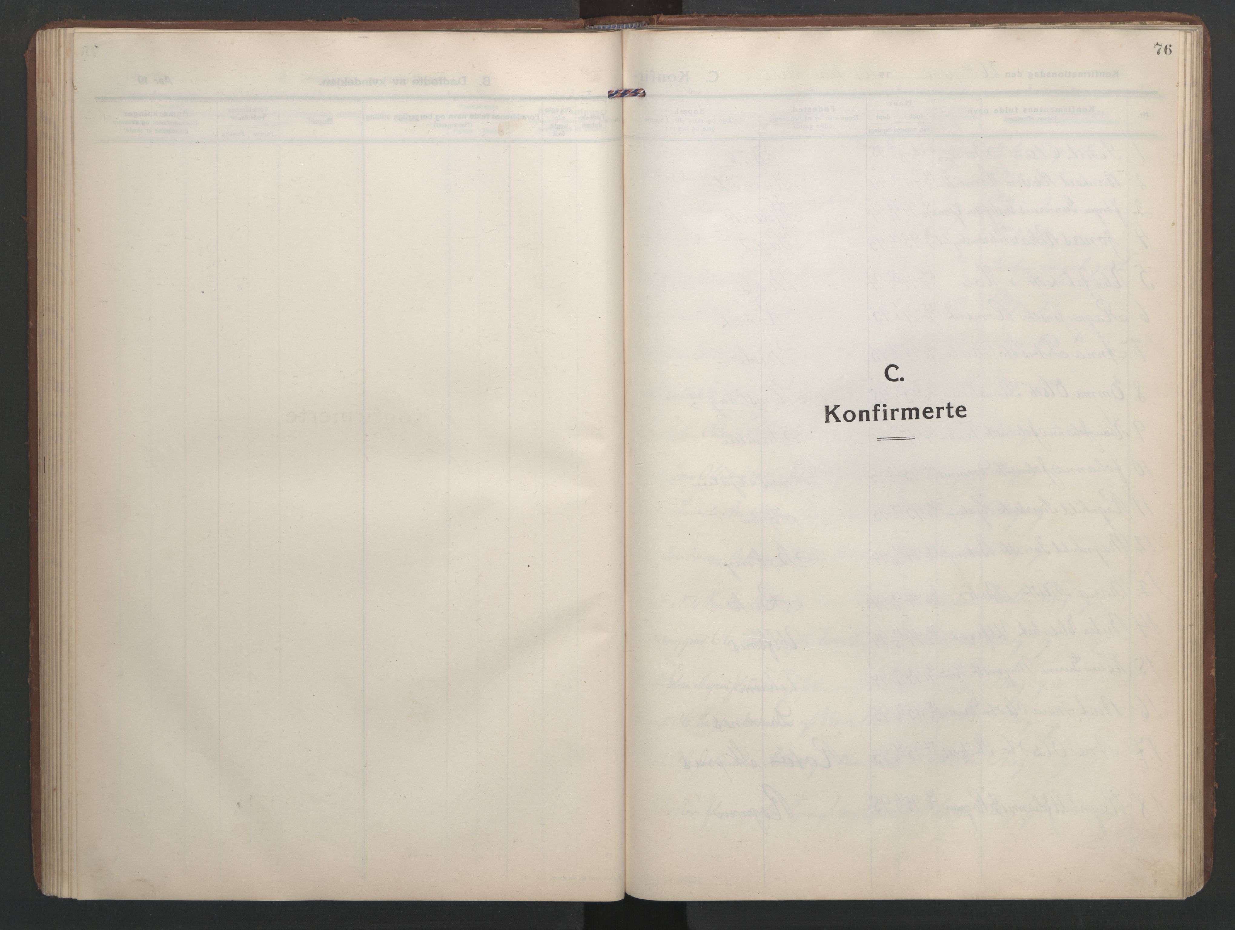 Ministerialprotokoller, klokkerbøker og fødselsregistre - Møre og Romsdal, SAT/A-1454/579/L0919: Klokkerbok nr. 579C01, 1909-1957, s. 76