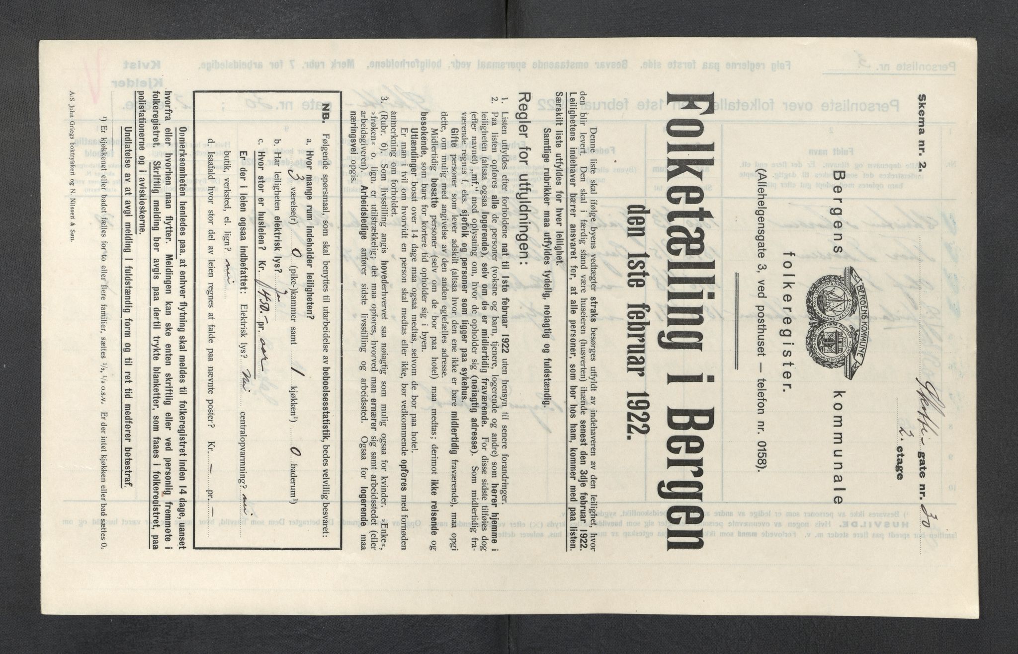 SAB, Kommunal folketelling 1922 for Bergen kjøpstad, 1922, s. 37595