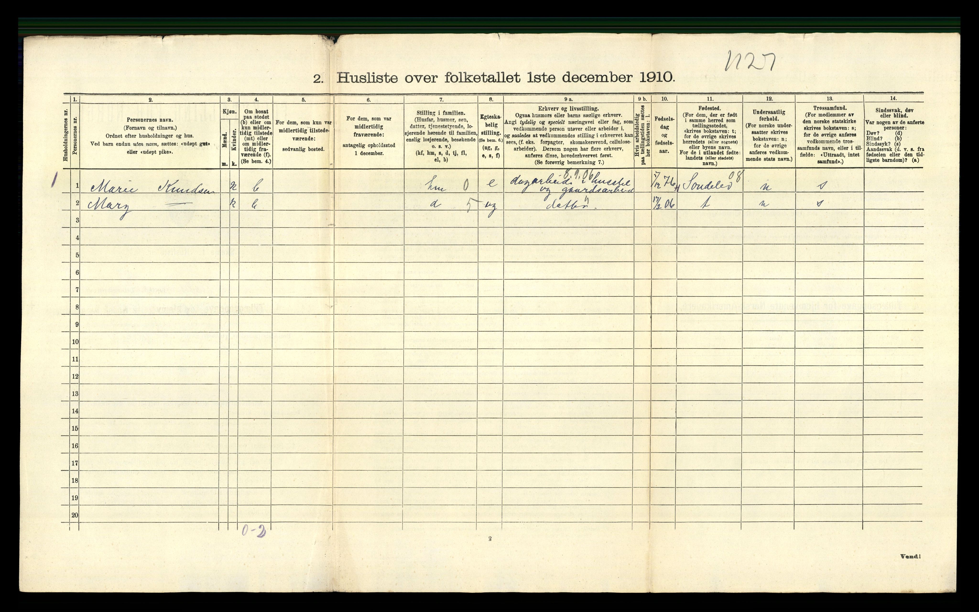 RA, Folketelling 1910 for 0914 Holt herred, 1910, s. 179