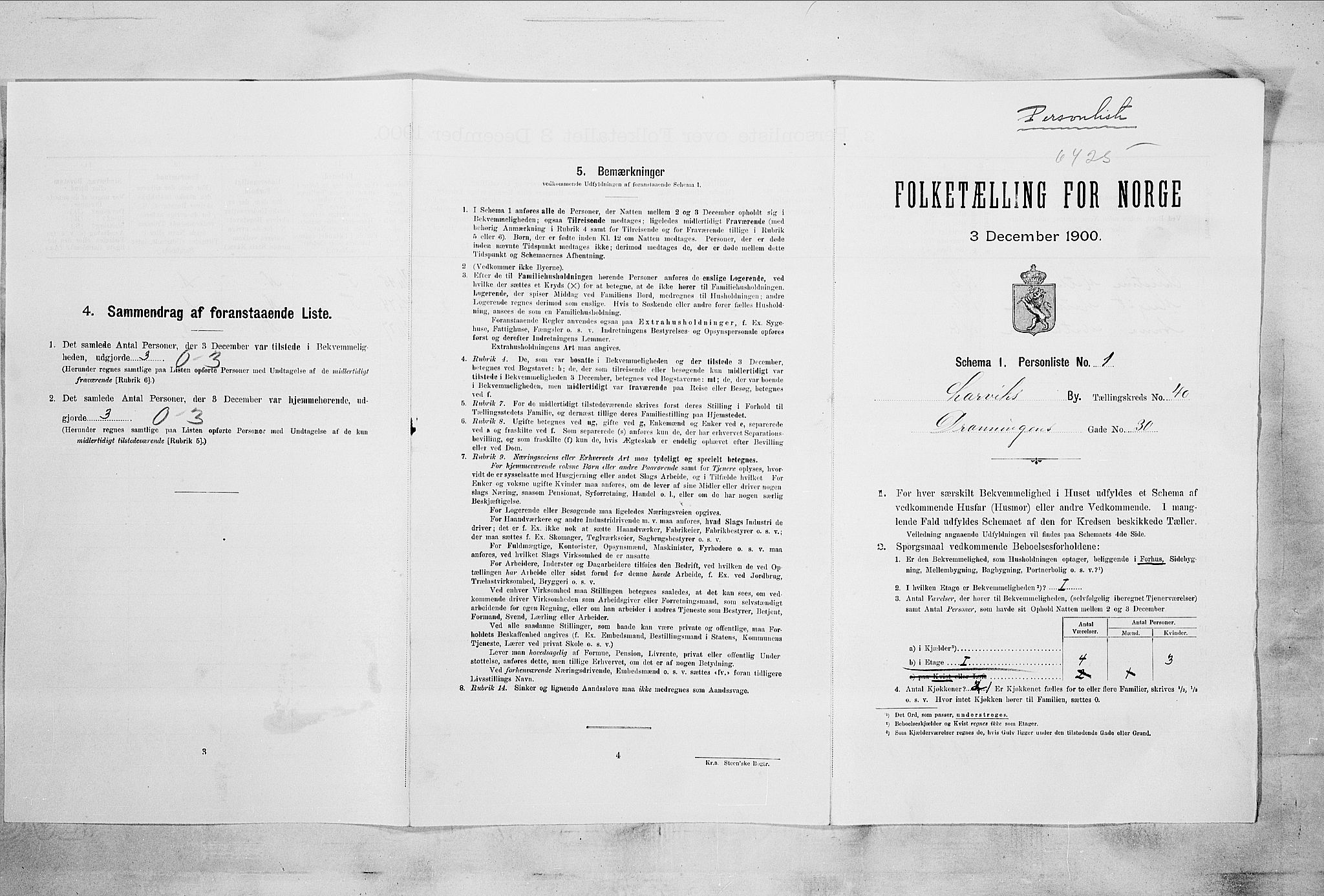 RA, Folketelling 1900 for 0707 Larvik kjøpstad, 1900, s. 5508
