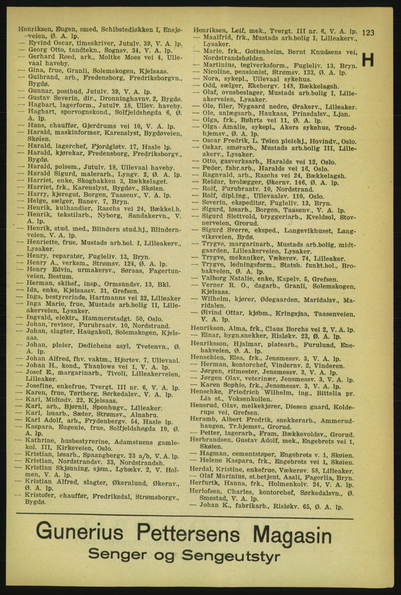 Aker adressebok/adressekalender, PUBL/001/A/004: Aker adressebok, 1929, s. 123