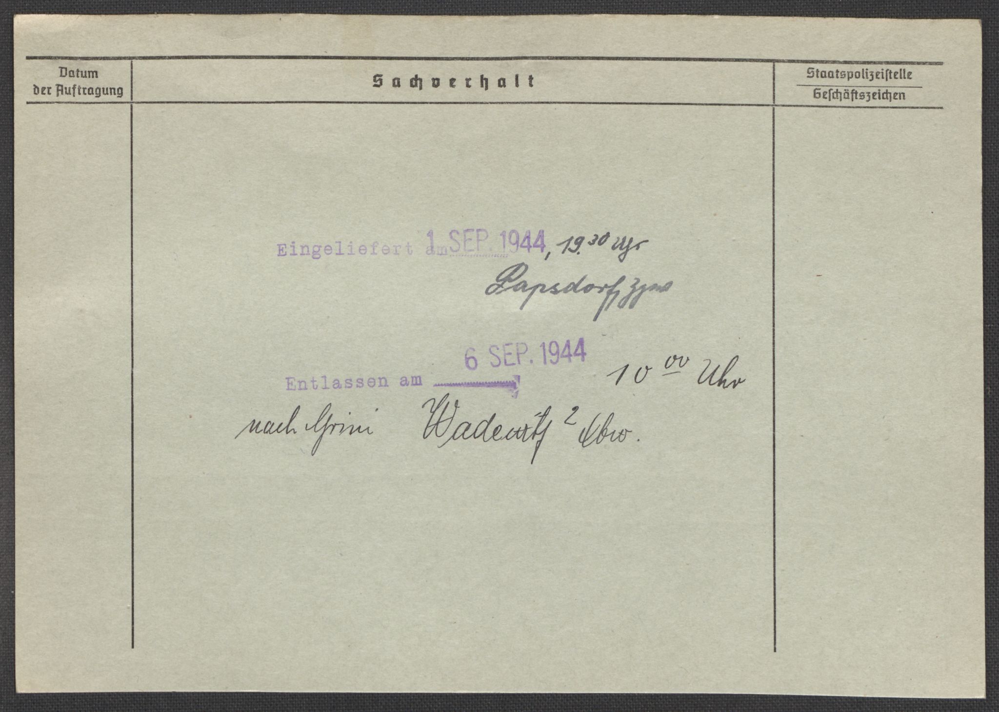 Befehlshaber der Sicherheitspolizei und des SD, RA/RAFA-5969/E/Ea/Eaa/L0009: Register over norske fanger i Møllergata 19: Ru-Sy, 1940-1945, s. 7