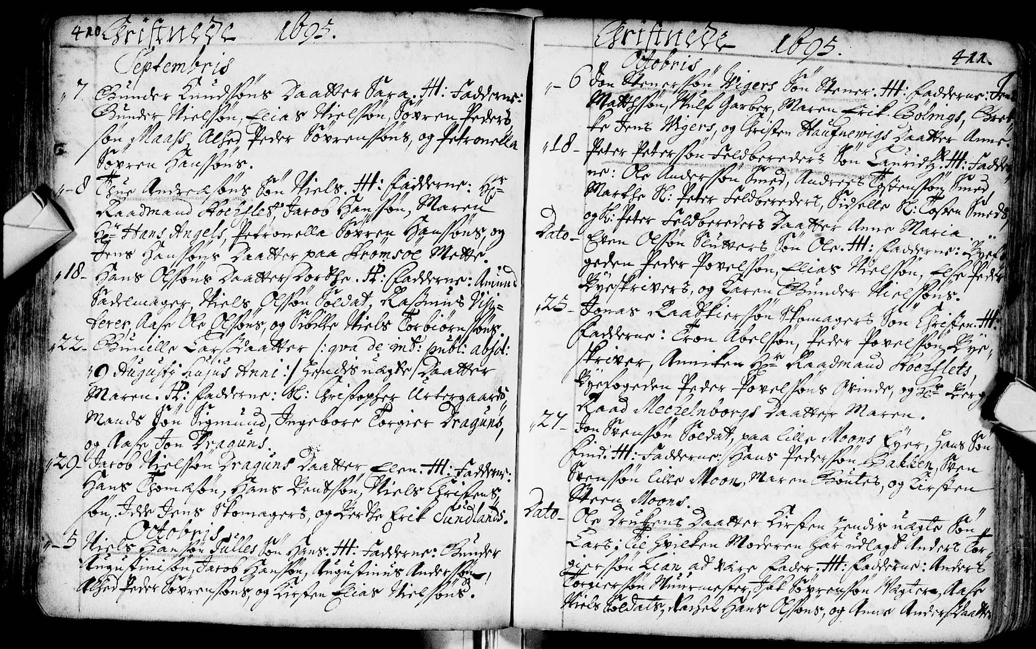 Bragernes kirkebøker, SAKO/A-6/F/Fa/L0002: Ministerialbok nr. I 2, 1680-1705, s. 410-411