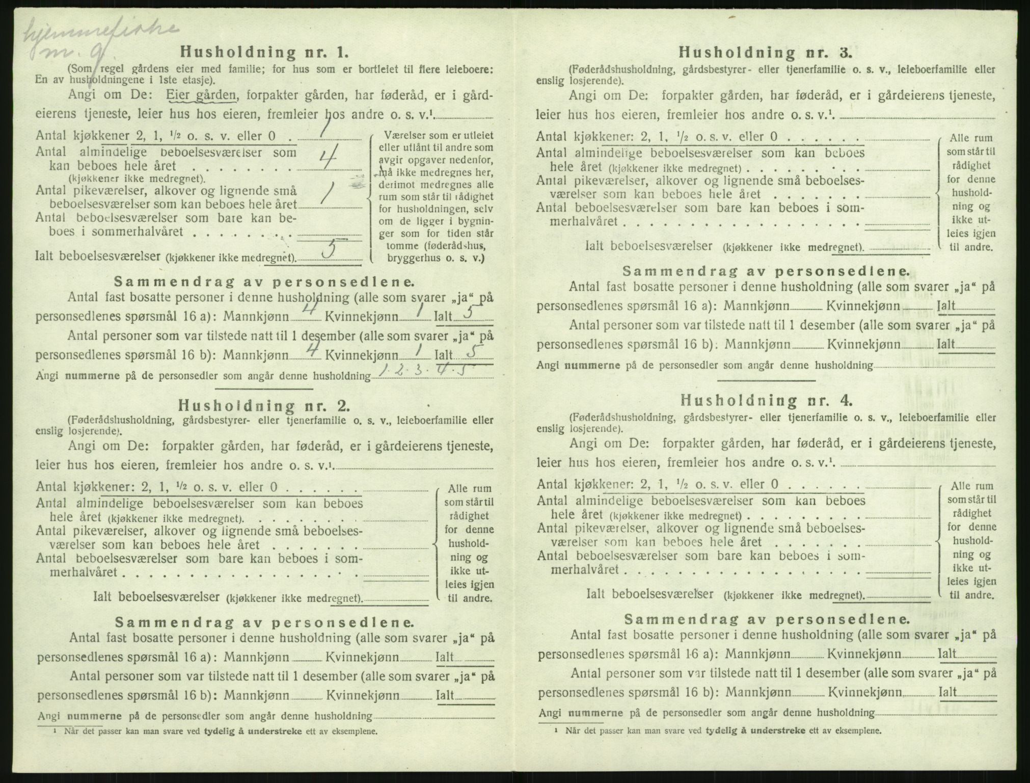 SAK, Folketelling 1920 for 0915 Dypvåg herred, 1920, s. 326