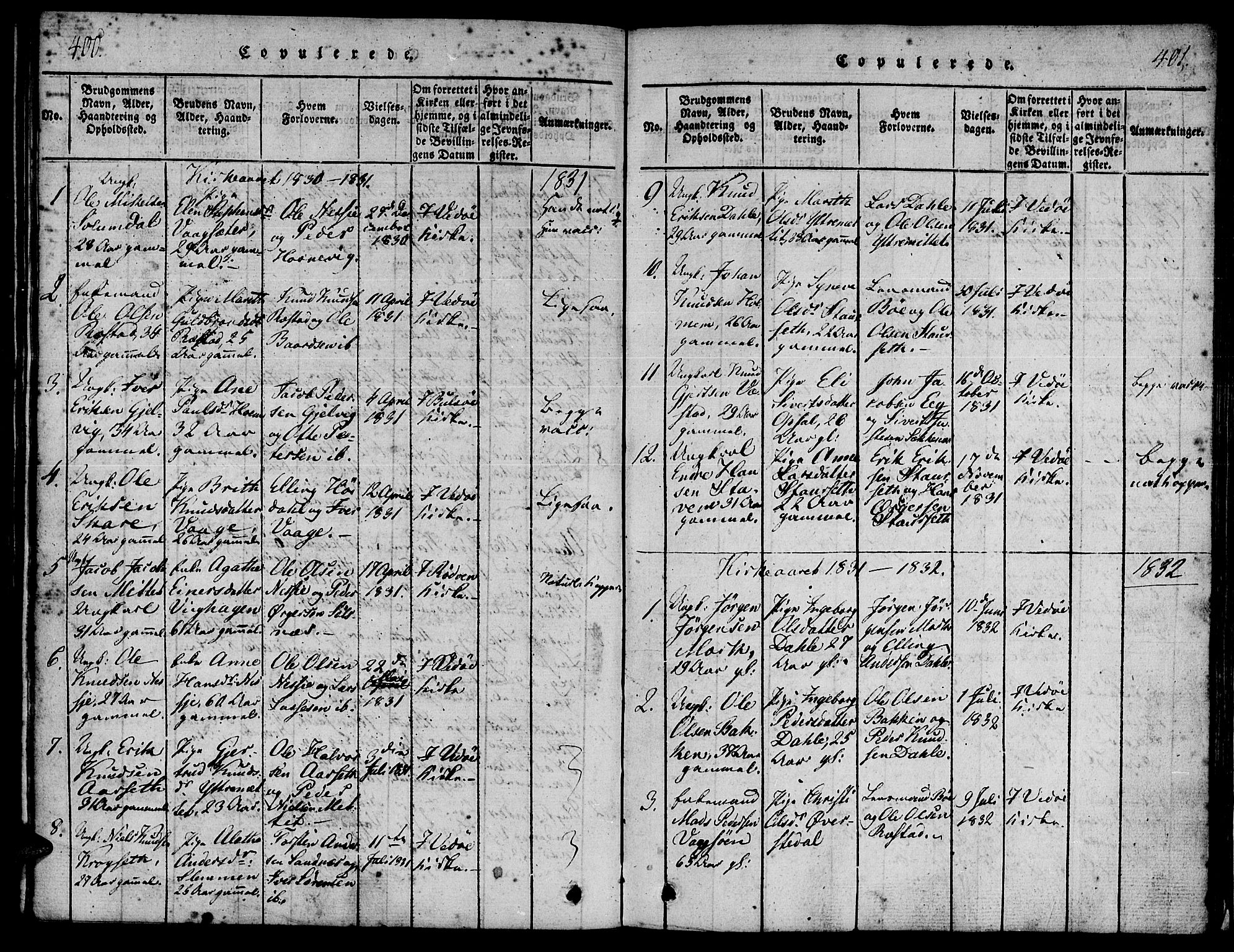 Ministerialprotokoller, klokkerbøker og fødselsregistre - Møre og Romsdal, SAT/A-1454/547/L0602: Ministerialbok nr. 547A04, 1818-1845, s. 400-401