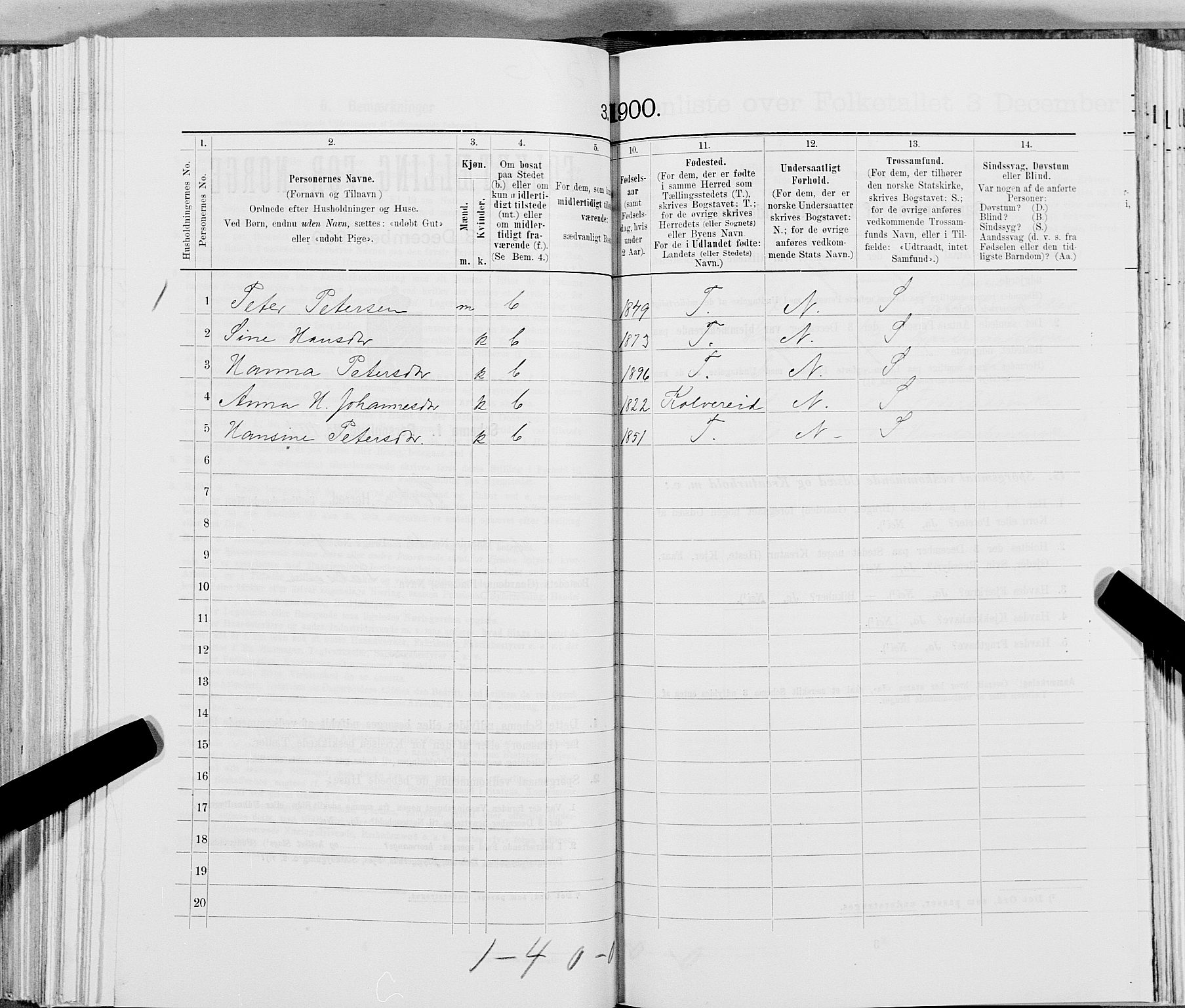 SAT, Folketelling 1900 for 1755 Leka herred, 1900, s. 315