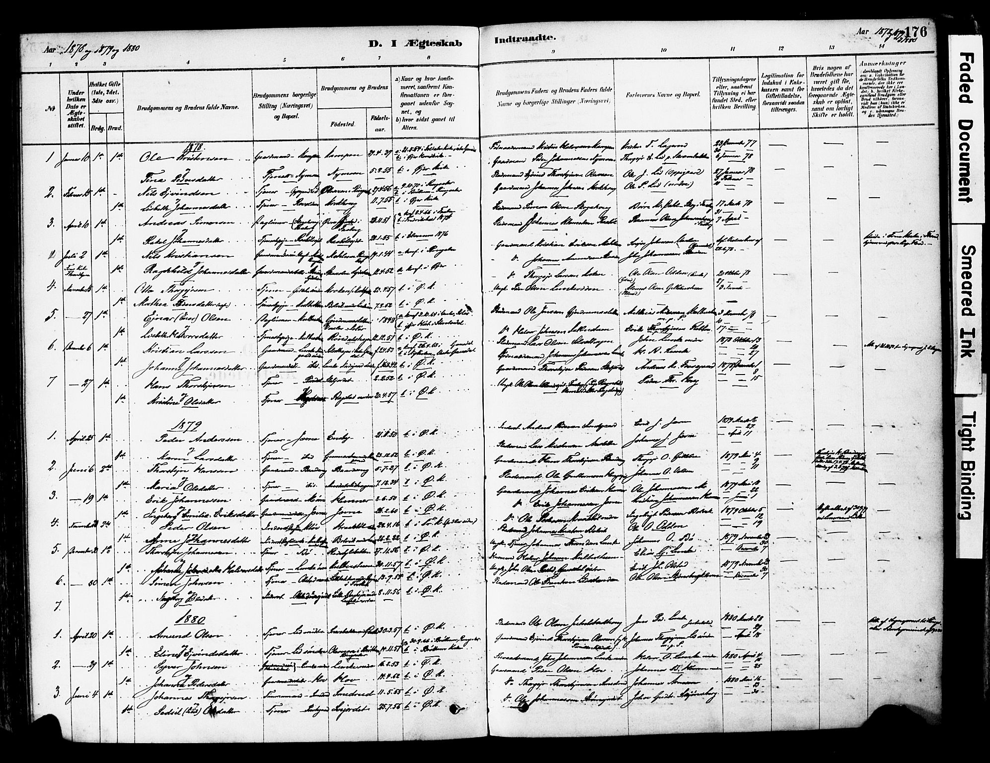 Øyer prestekontor, AV/SAH-PREST-084/H/Ha/Haa/L0008: Ministerialbok nr. 8, 1878-1897, s. 176
