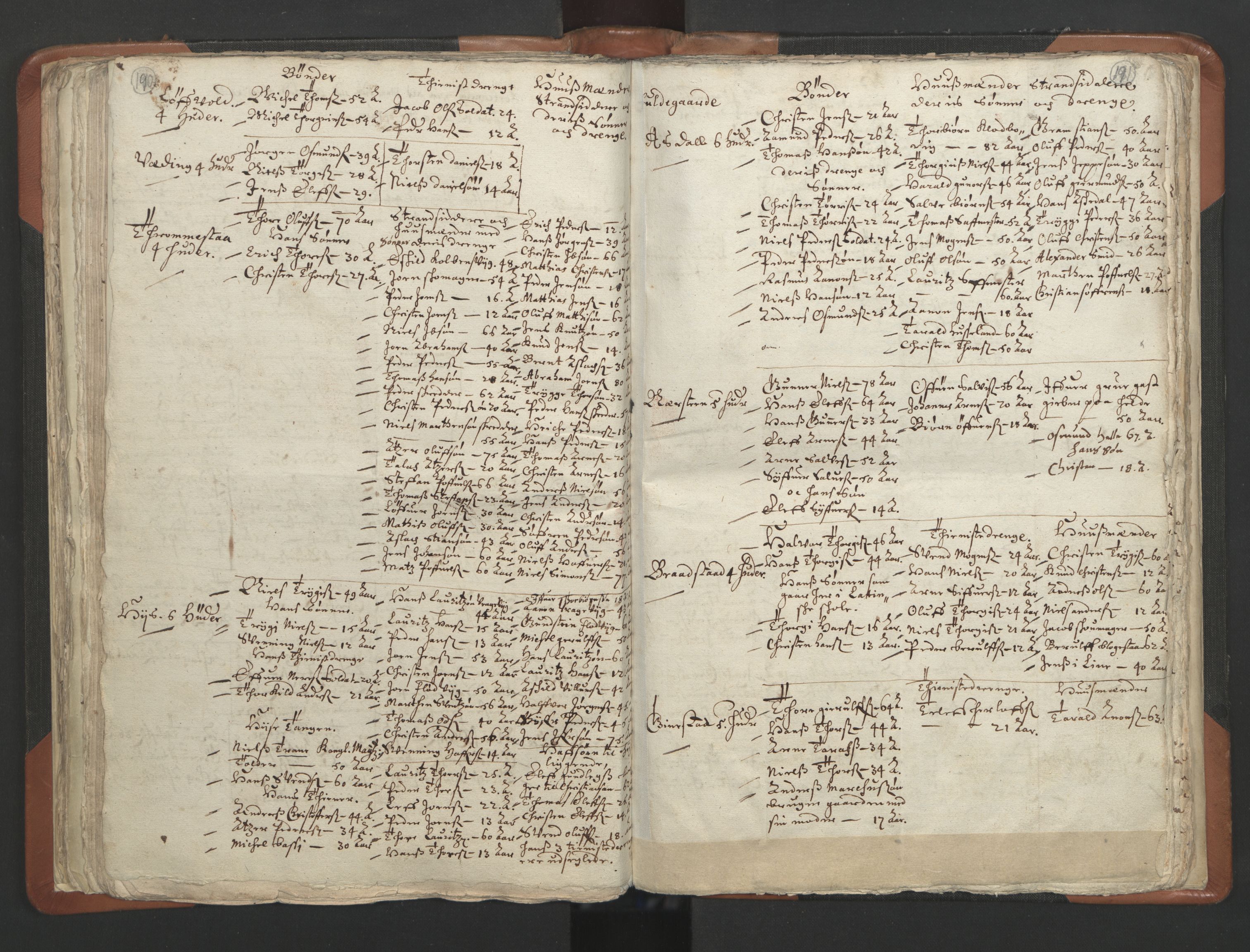 RA, Sogneprestenes manntall 1664-1666, nr. 13: Nedenes prosti, 1664-1666, s. 190-191